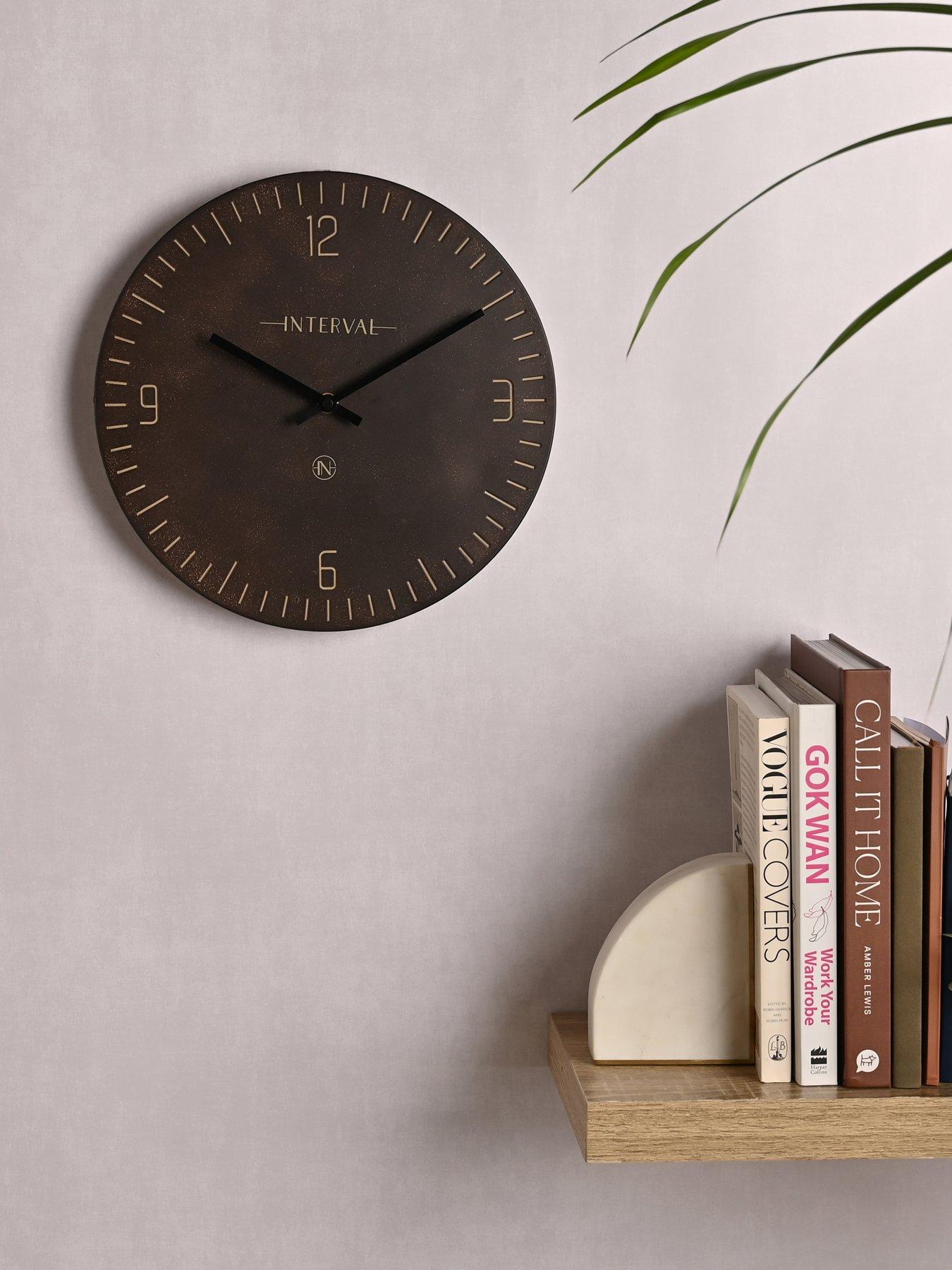 interval-resin-wall-clock-umber