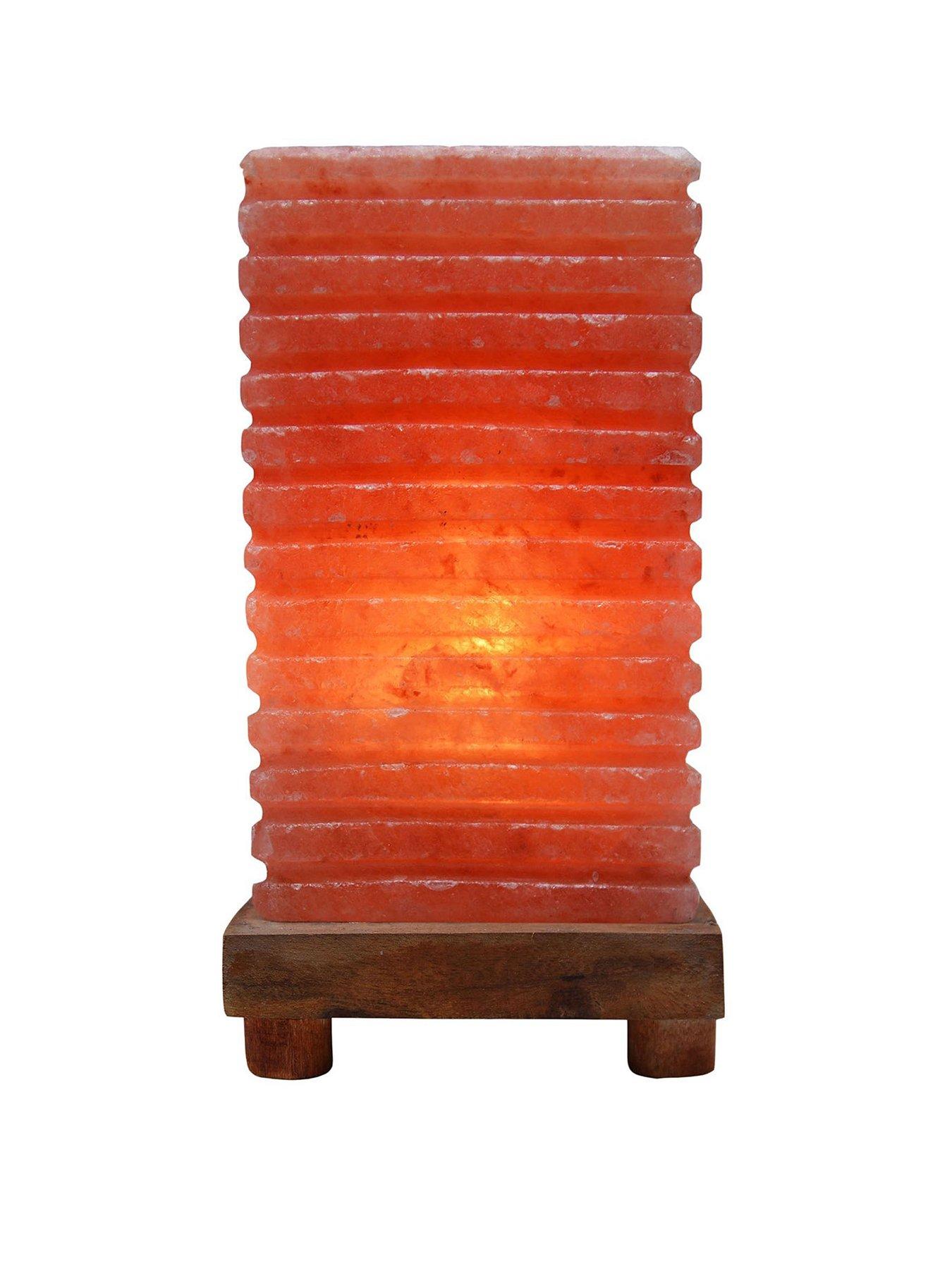 Hestia Himalayan Rock Salt Lamp with Wooden Base - Square