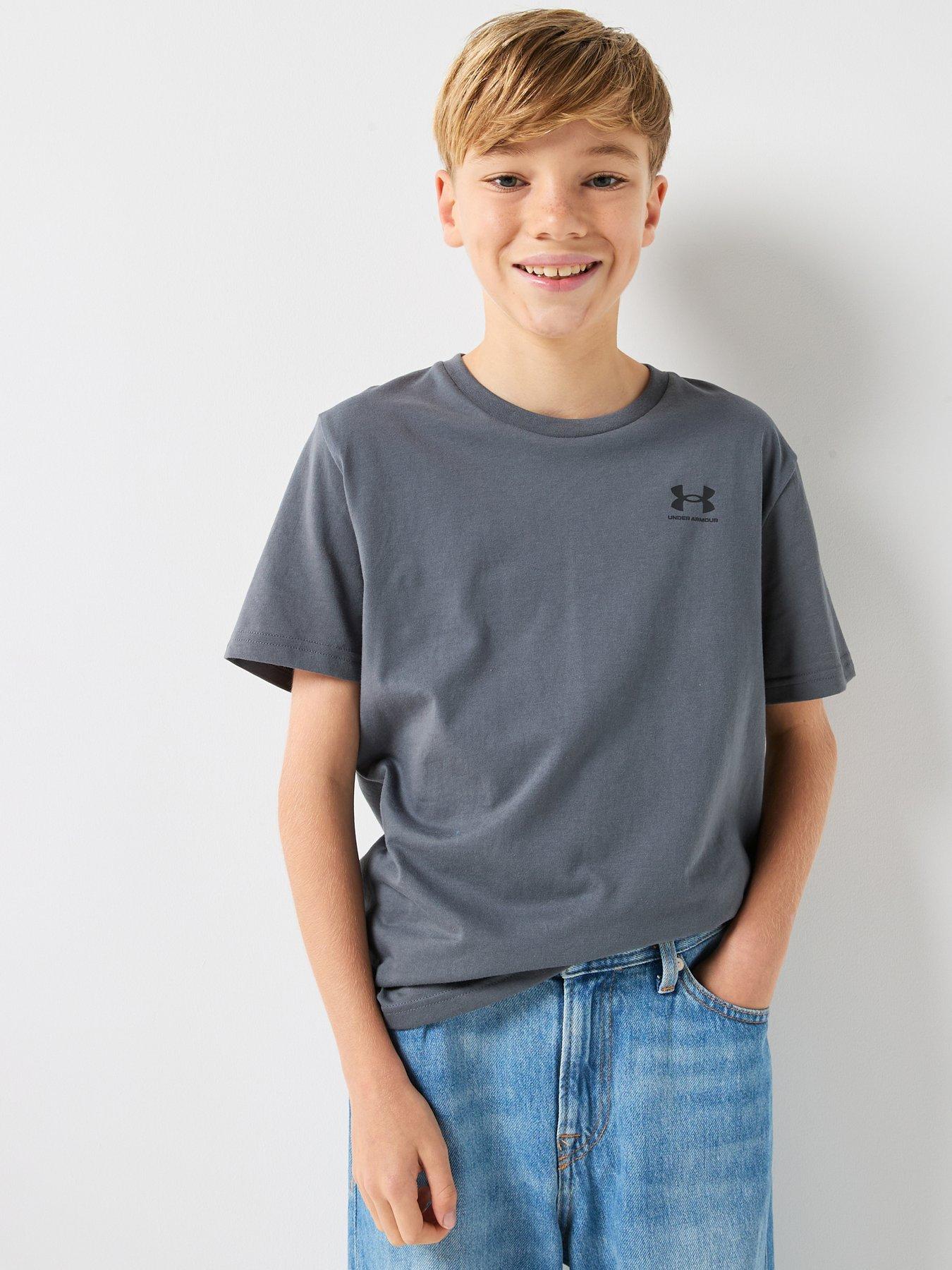 UNDER ARMOUR Boys Sportstyle Short Sleeve - Grey