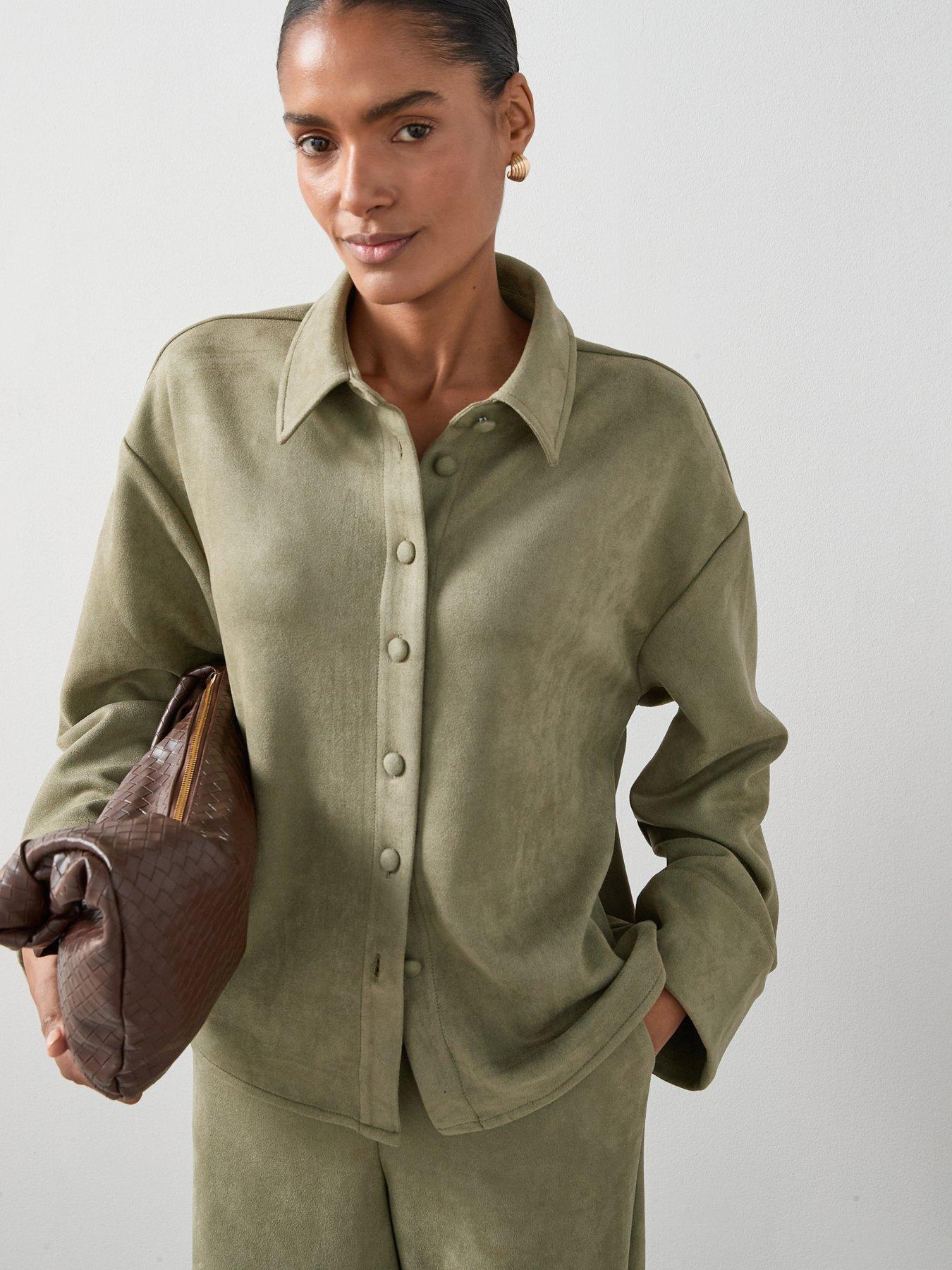 undefined Suedette Shirt Co-ord - Green