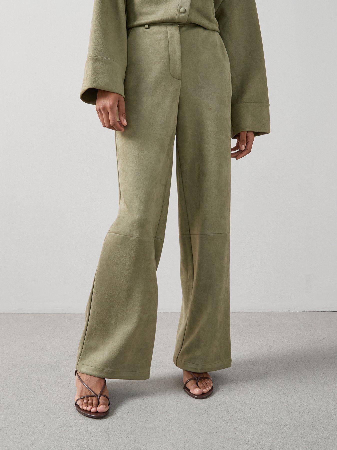 undefined Suedette Trouser Co-ord - Green
