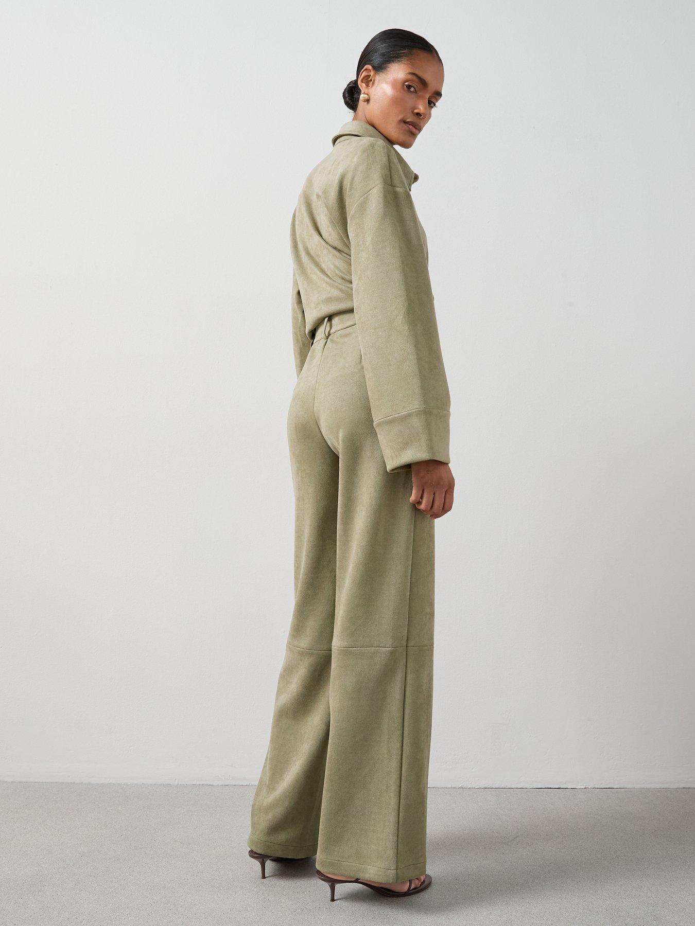 Image 2 of 7 of The Very Collection Suedette Trouser Co-ord - Green