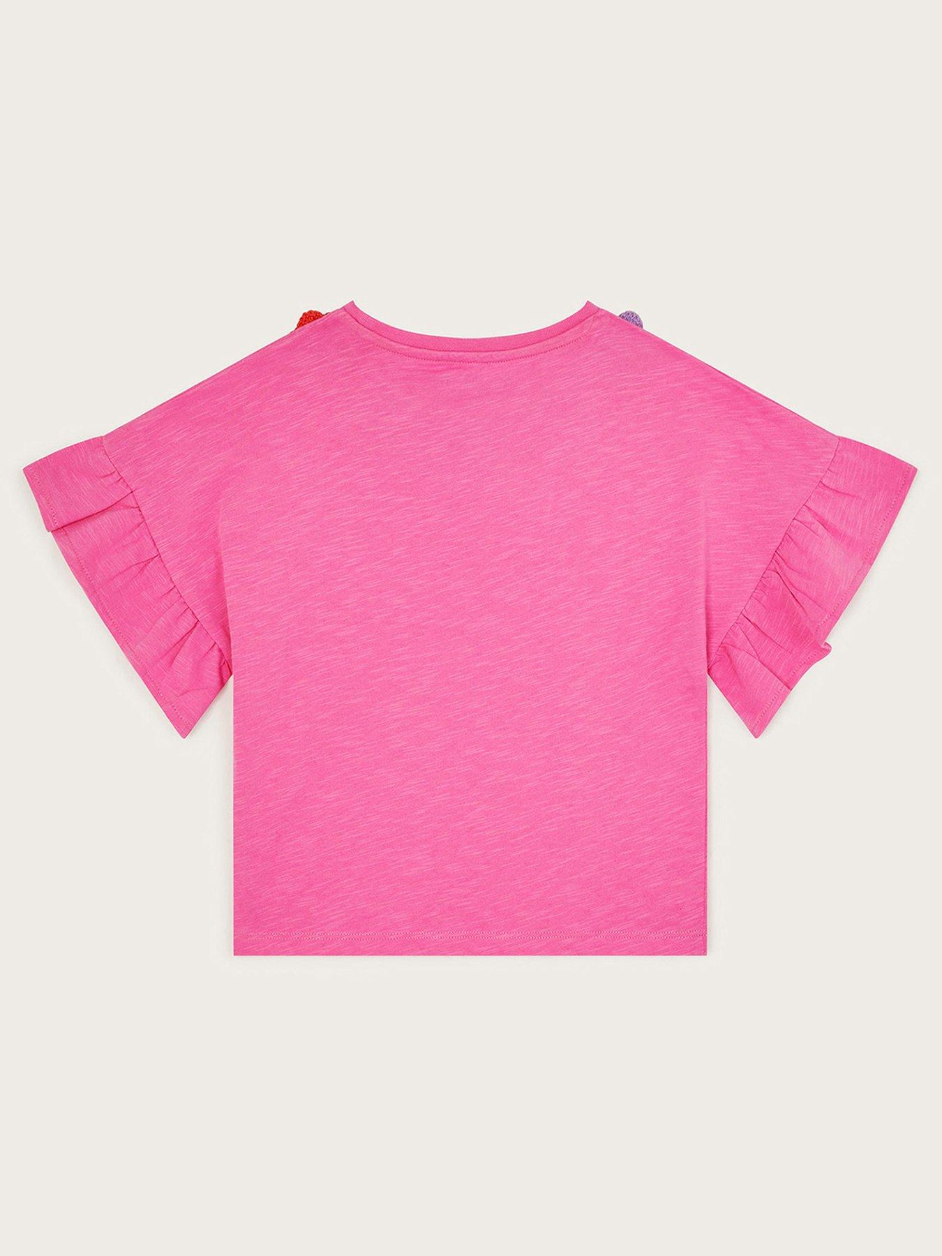 back image of monsoon-girls-crochet-flower-frilly-t-shirt-pink