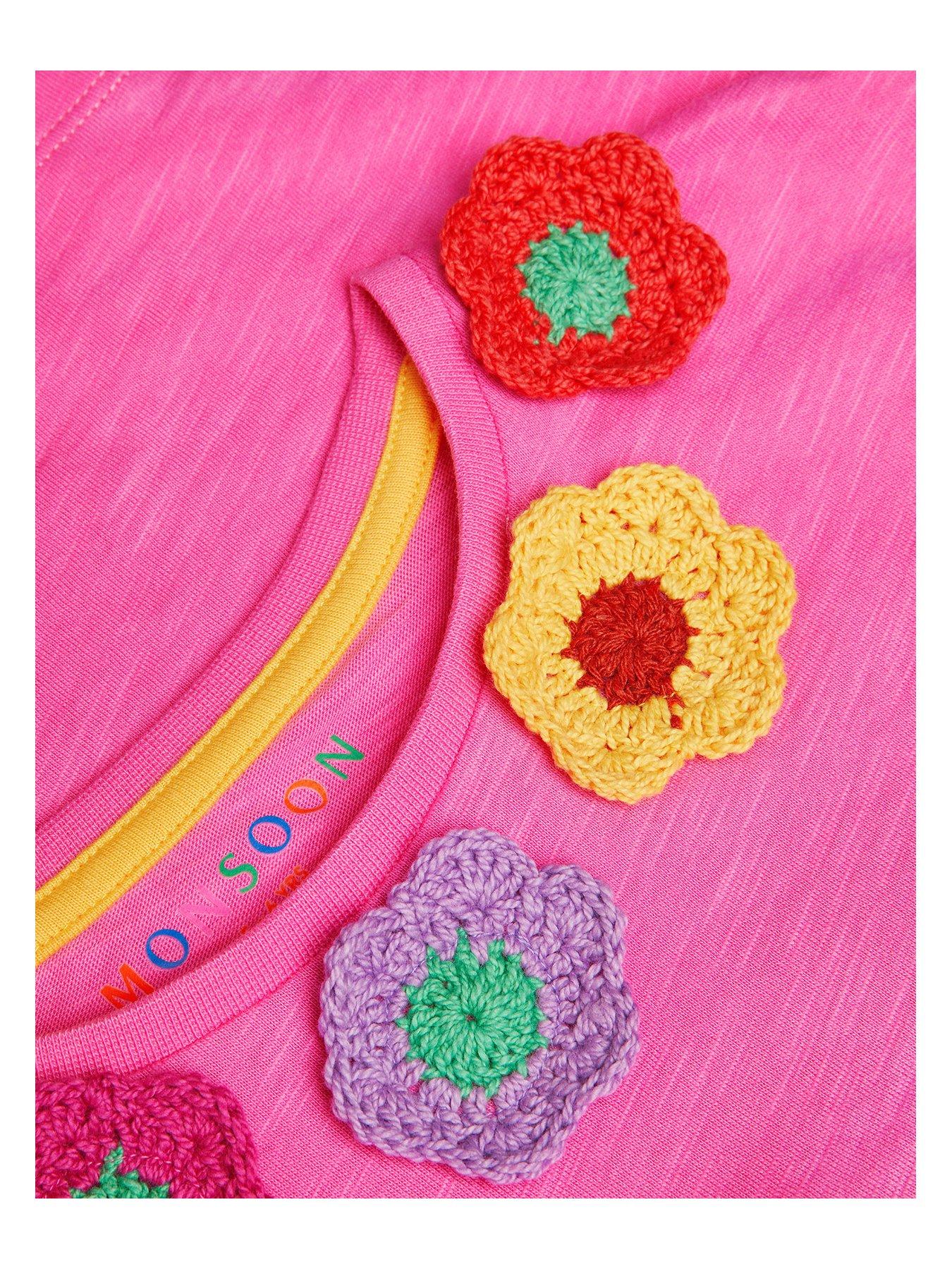  image of monsoon-girls-crochet-flower-frilly-t-shirt-pink