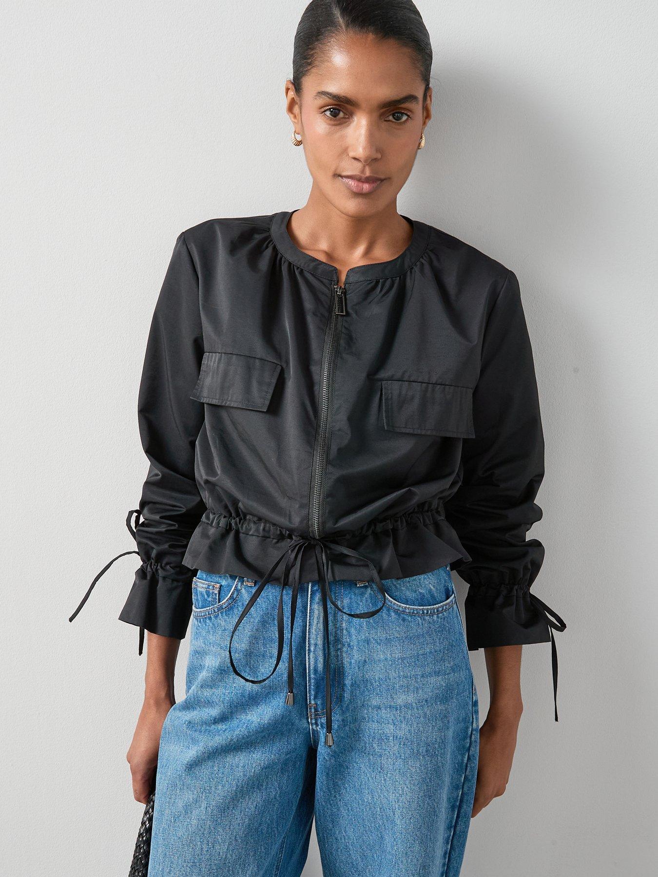 undefined Zip Through Woven Jacket - Black