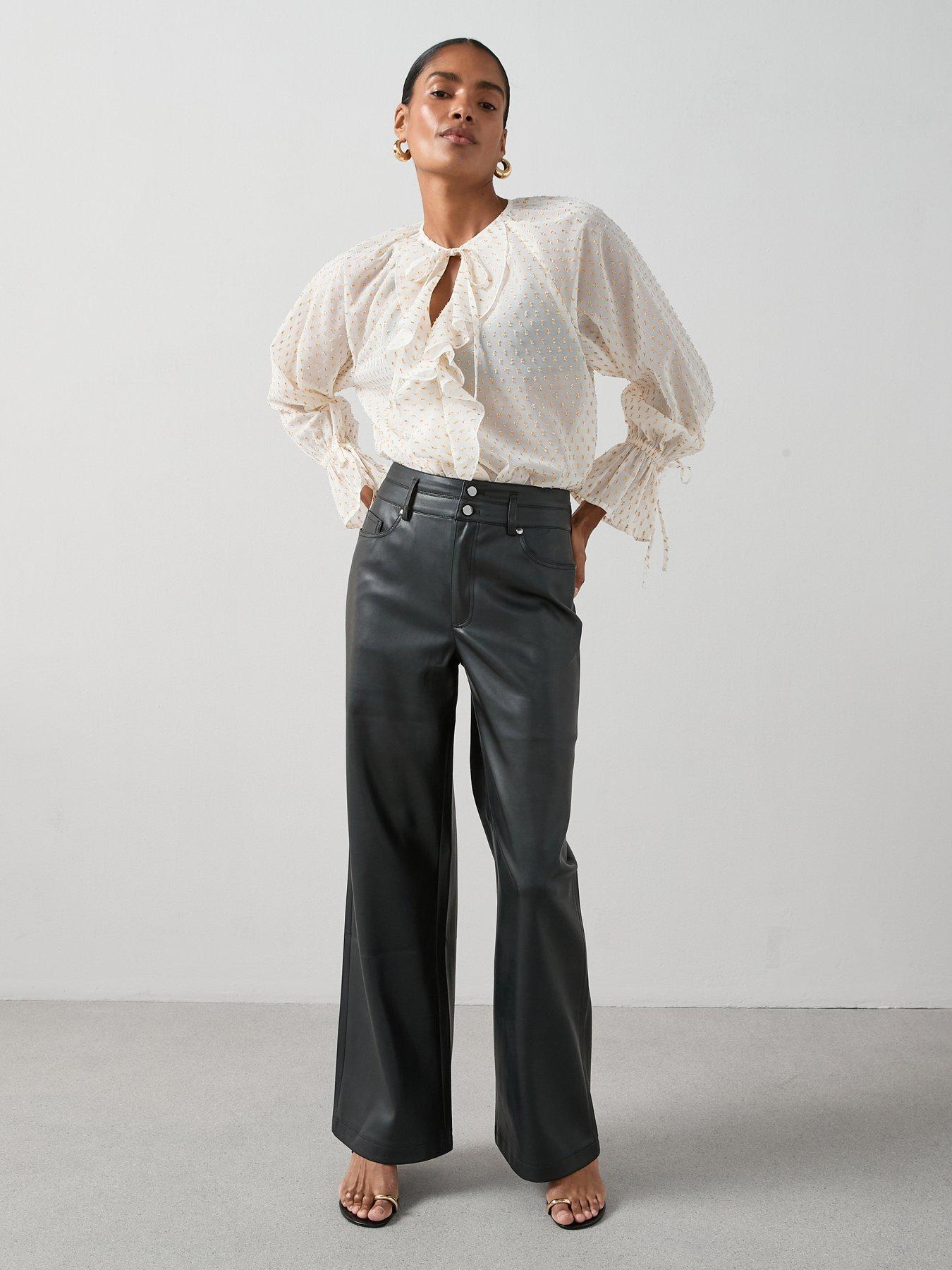 Image 3 of 7 of The Very Collection Ruffle Detail Gold Lurex Spec Blouse - Cream
