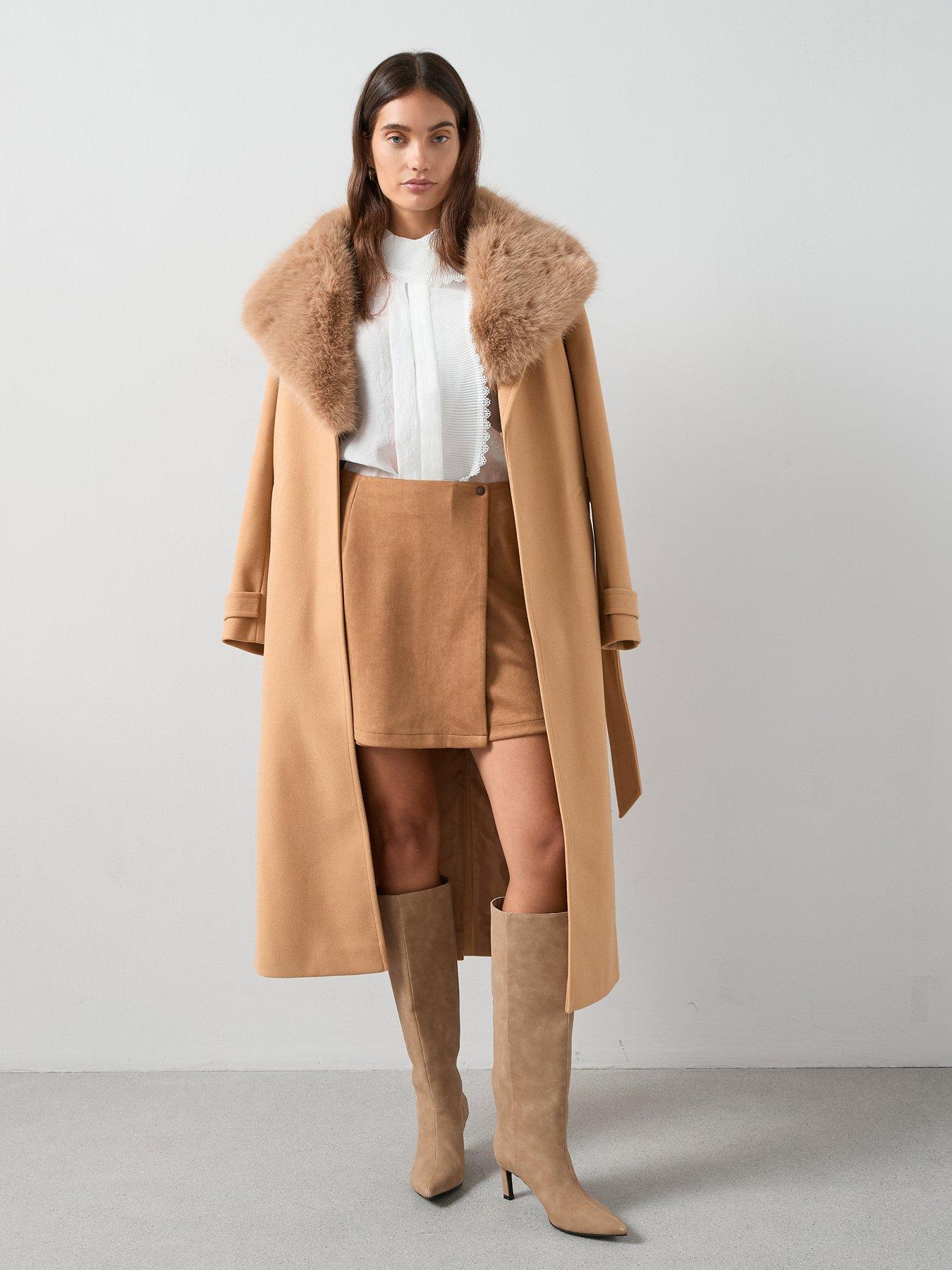 Image 3 of 7 of The Very Collection Suede Mini Skort - Brown