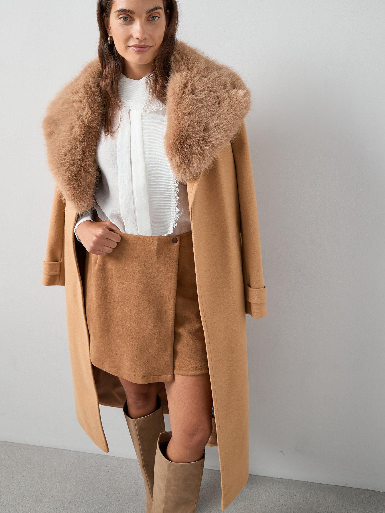 Image 6 of 7 of The Very Collection Suede Mini Skort - Brown