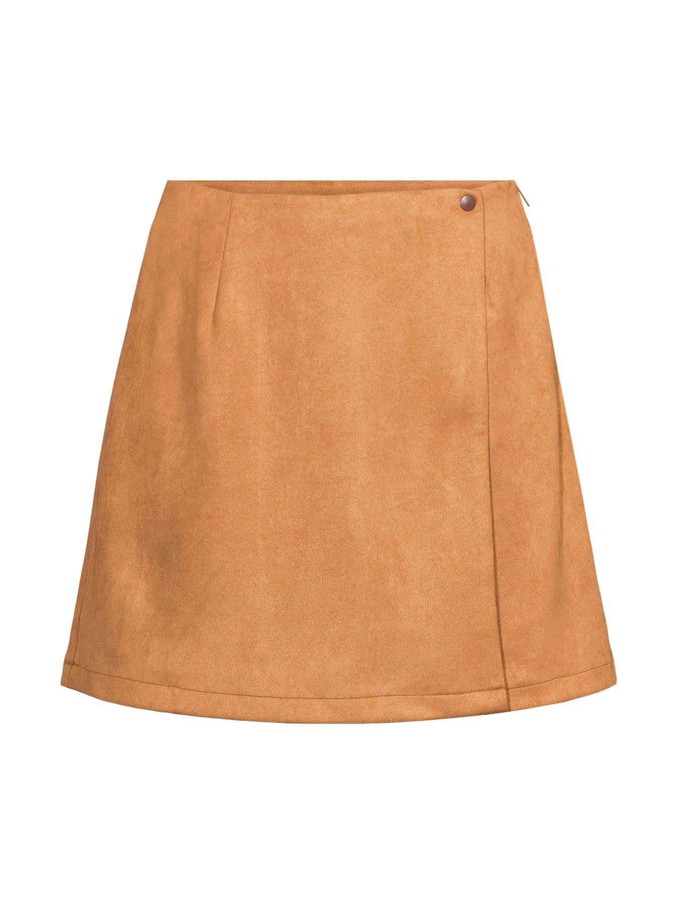 Image 7 of 7 of The Very Collection Suede Mini Skort - Brown