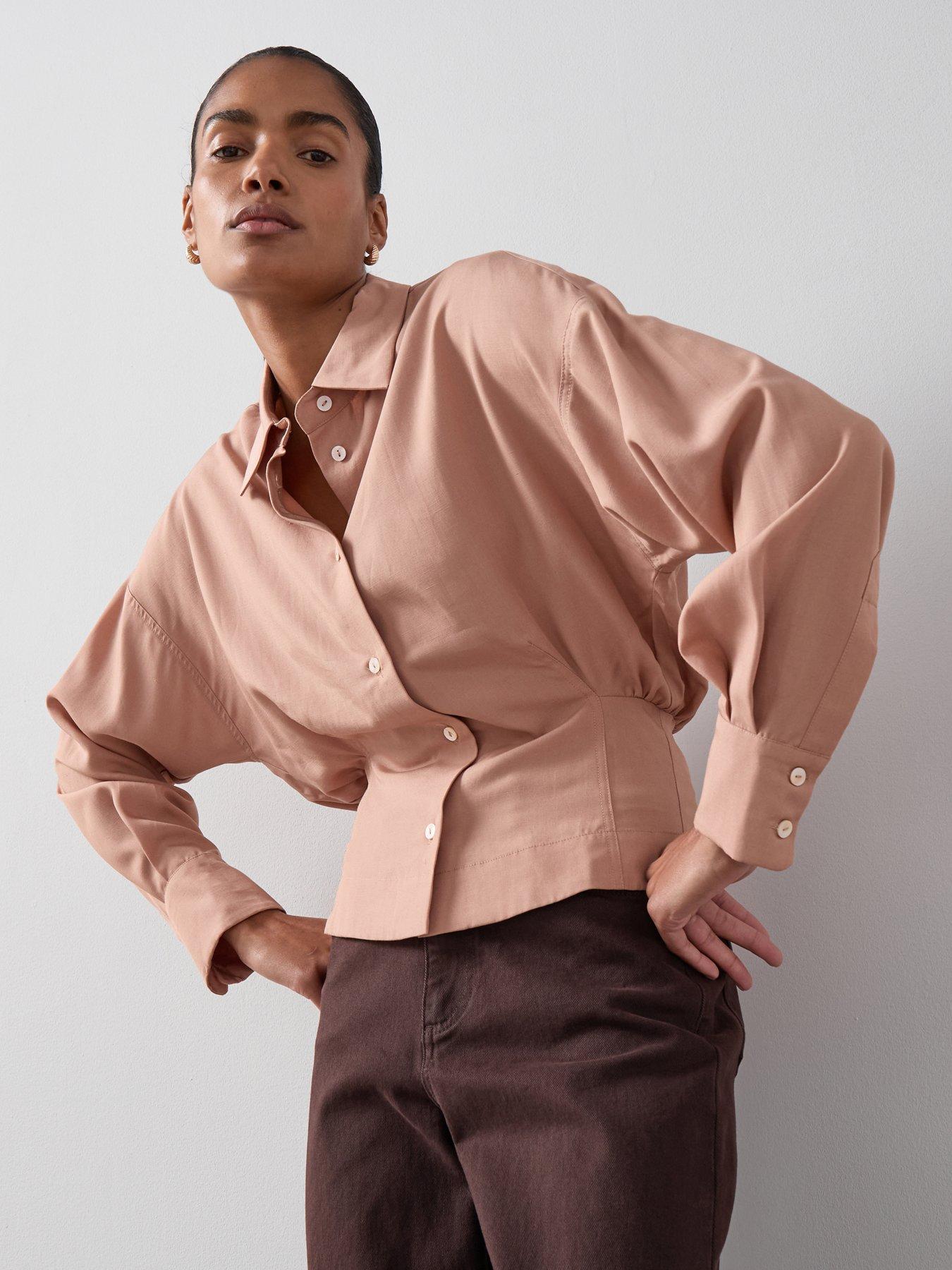 undefined Corset Style Satin Blouse - Pink