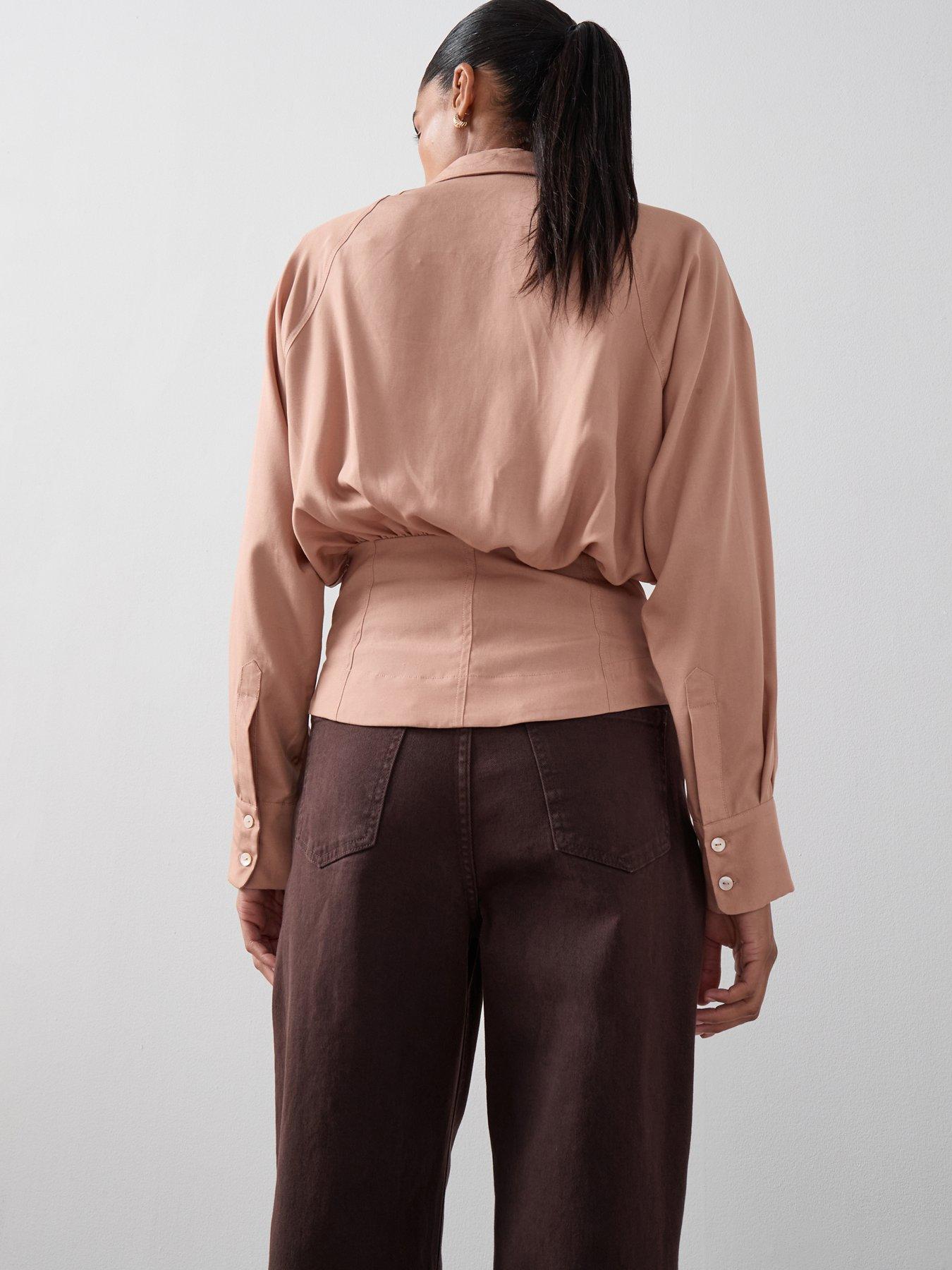 Image 2 of 6 of The Very Collection Corset Style Satin Blouse - Pink