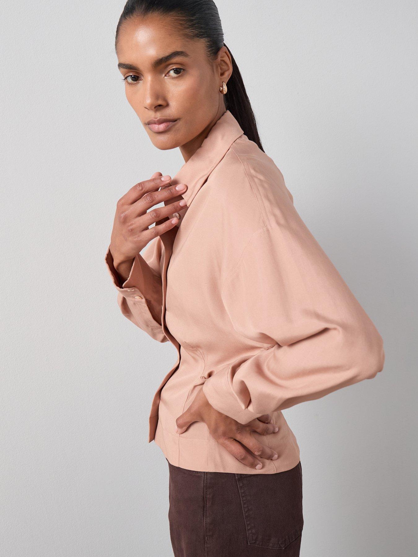 Image 4 of 6 of The Very Collection Corset Style Satin Blouse - Pink
