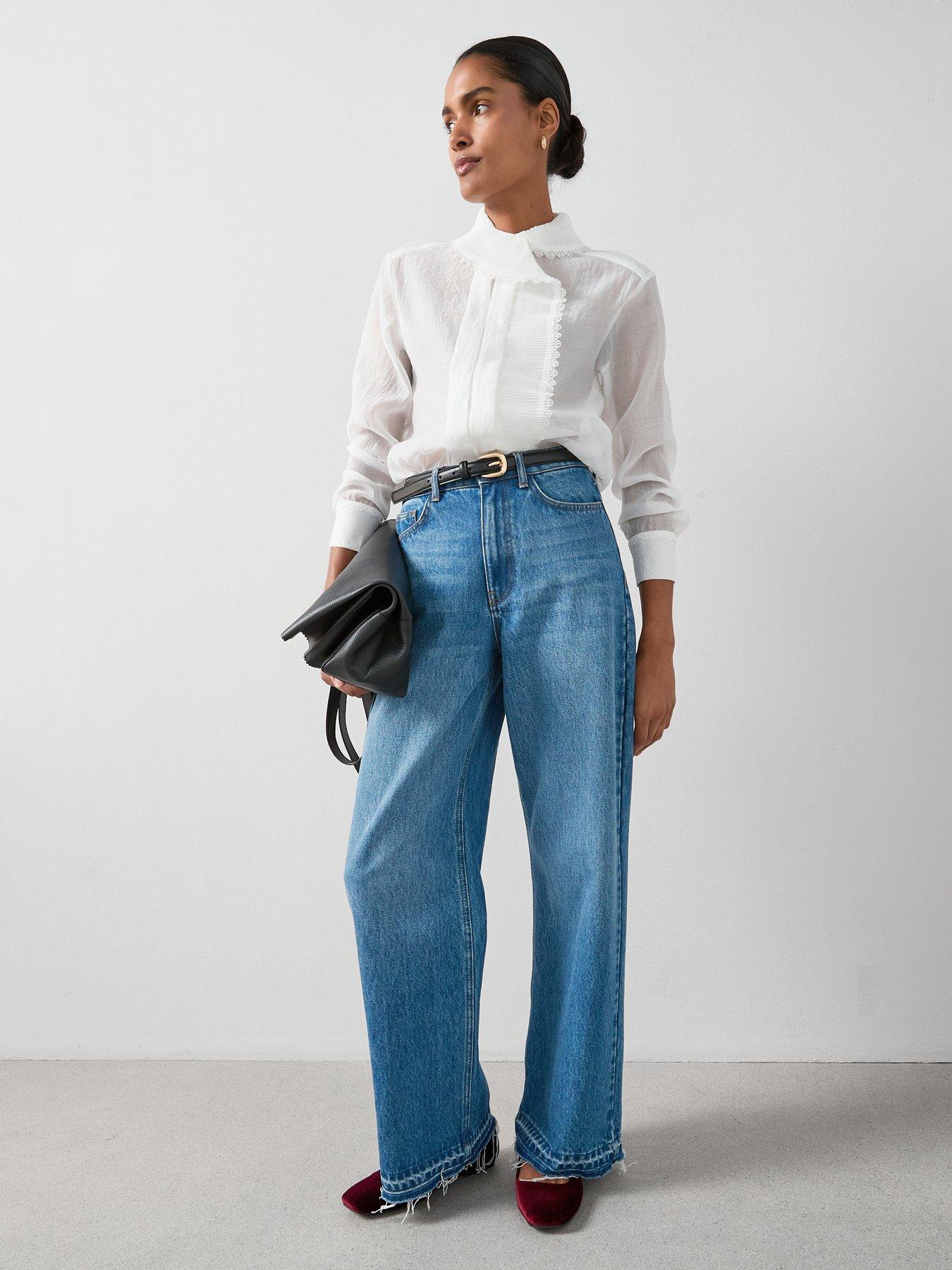 Image 3 of 6 of The Very Collection Pleat Neckline Detail Blouse - White&nbsp;