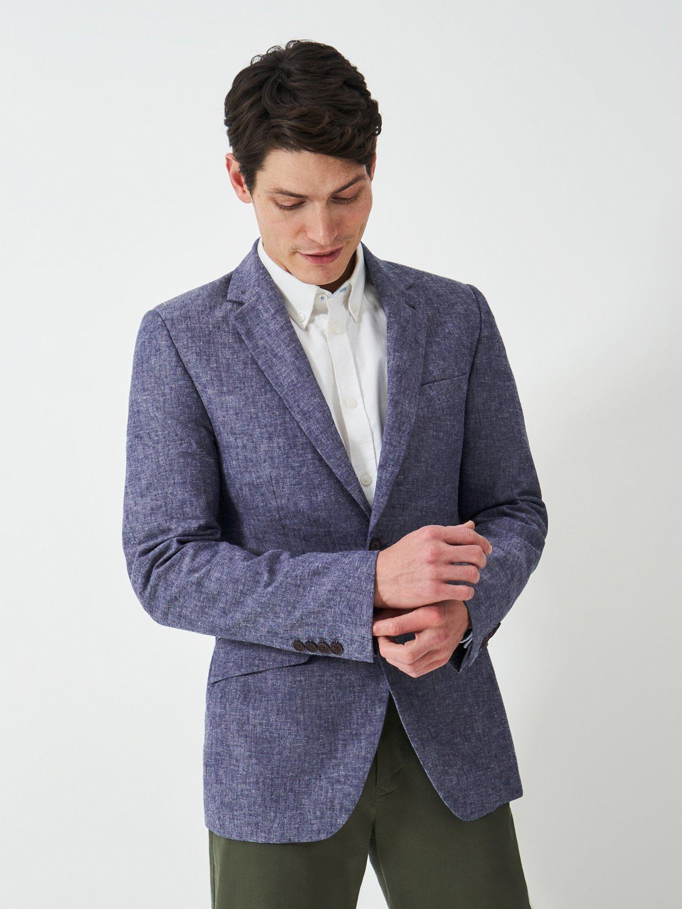 undefined Fortescue Linen Blazer -dark Blue