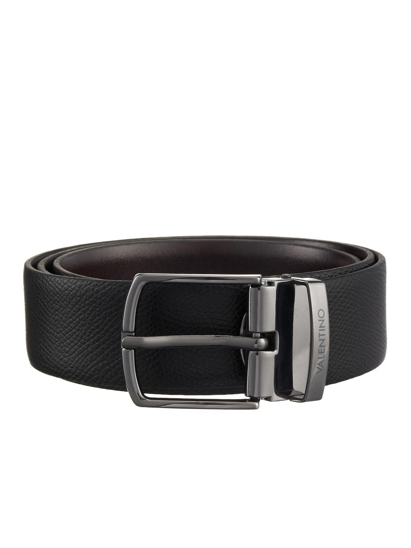 Image 2 of 3 of Valentino Litech Reversible Leather Belt - Black/Dark Brown