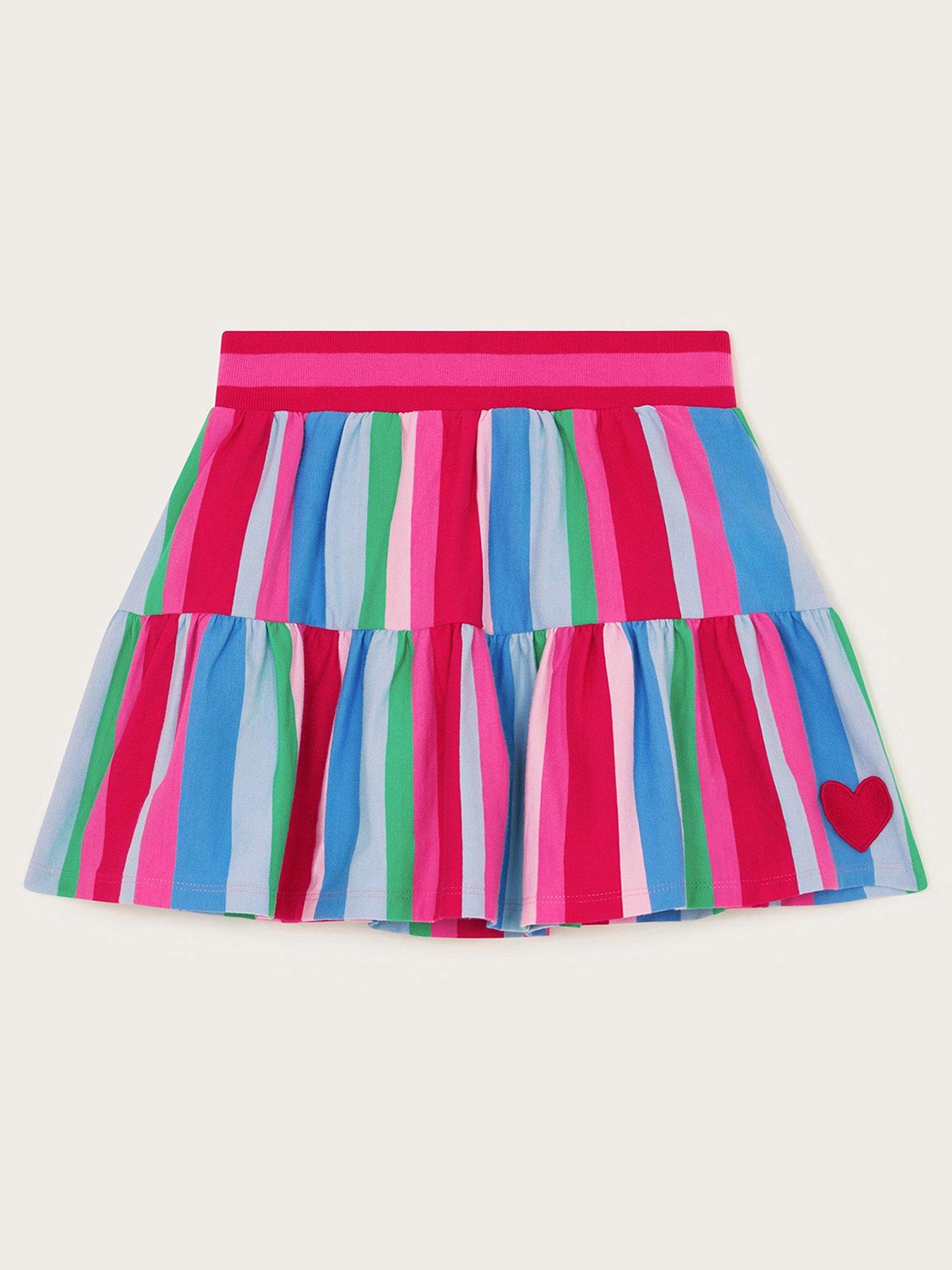  image of monsoon-girls-stripe-tiered-skort-multi