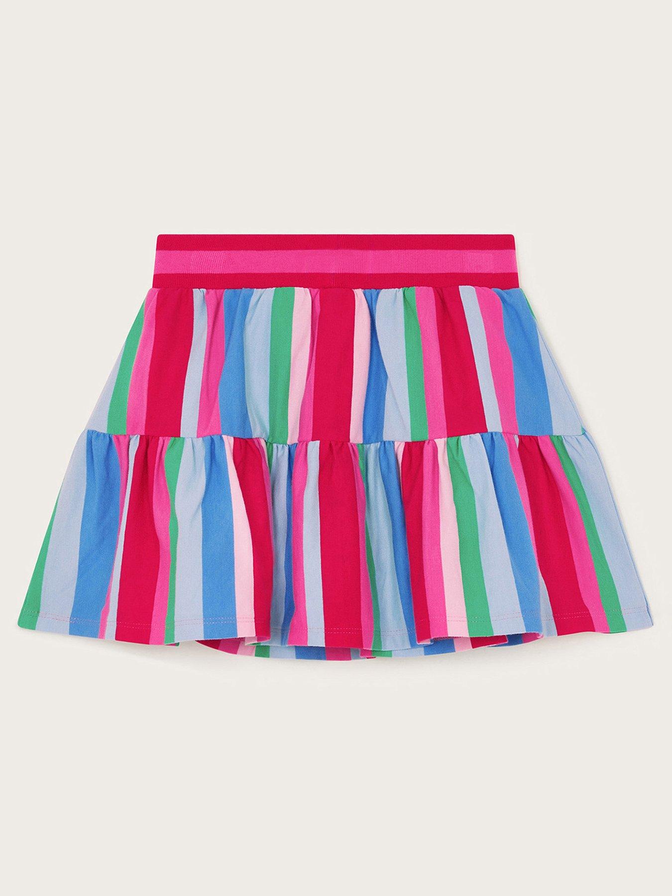  image of monsoon-girls-stripe-tiered-skort-multi