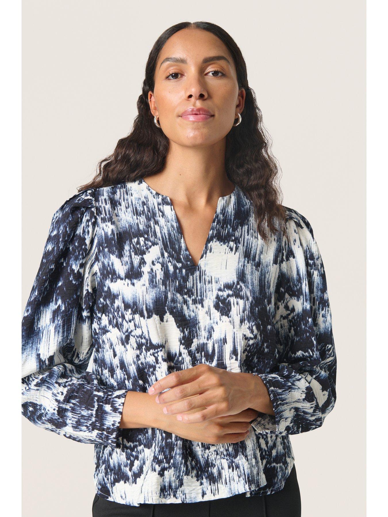  image of soaked-in-luxury-jazzlyn-blouse-blue