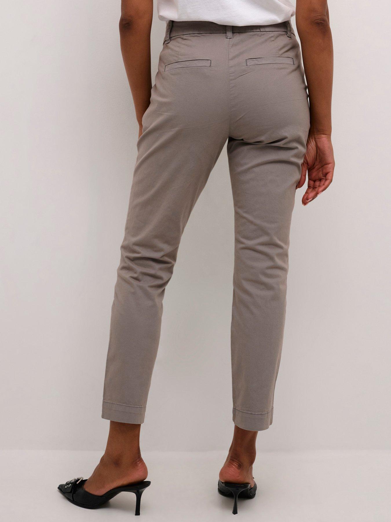  image of kaffe-mette-tailored-cropped-trousers-grey