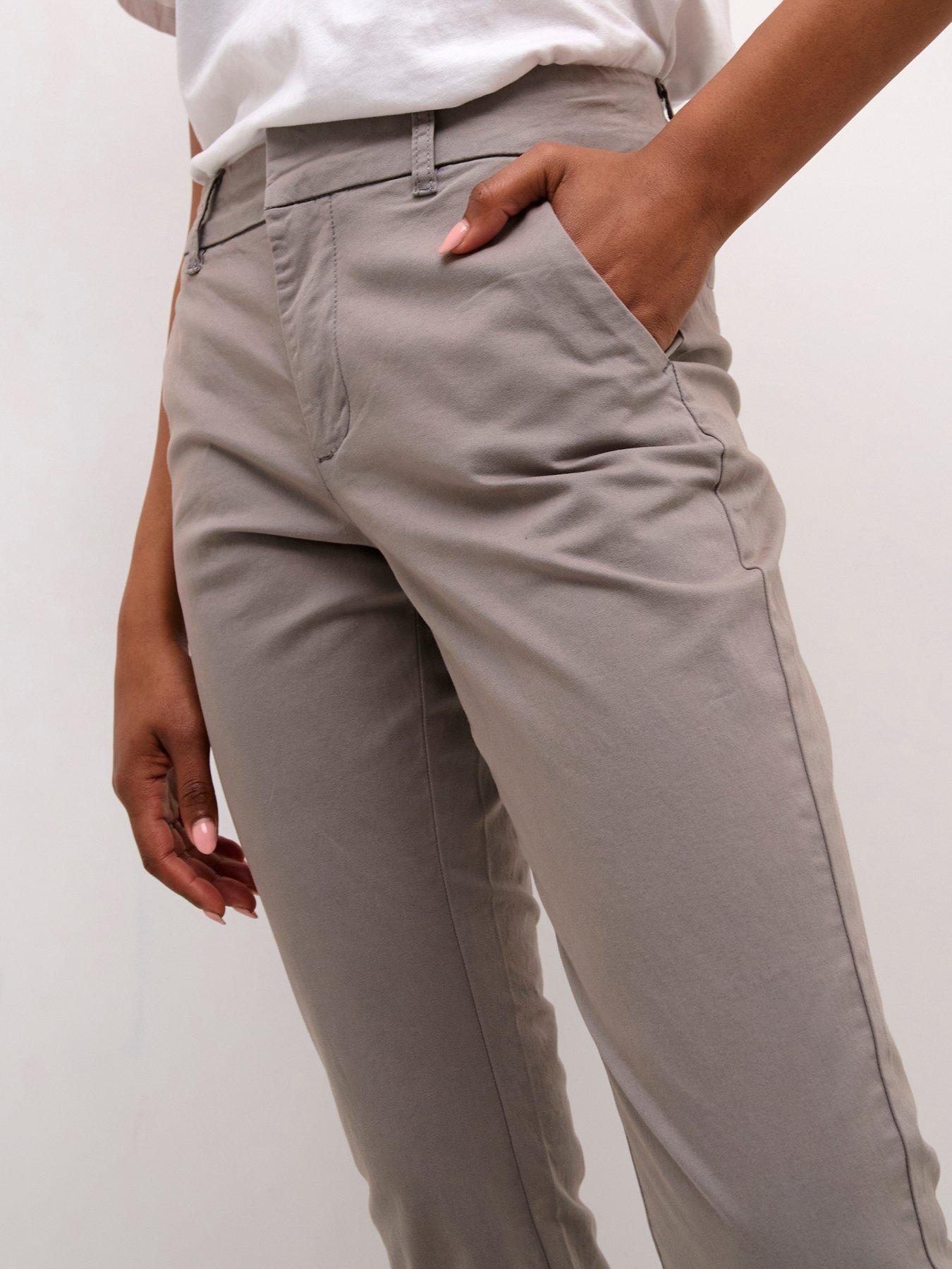  image of kaffe-mette-tailored-cropped-trousers-grey