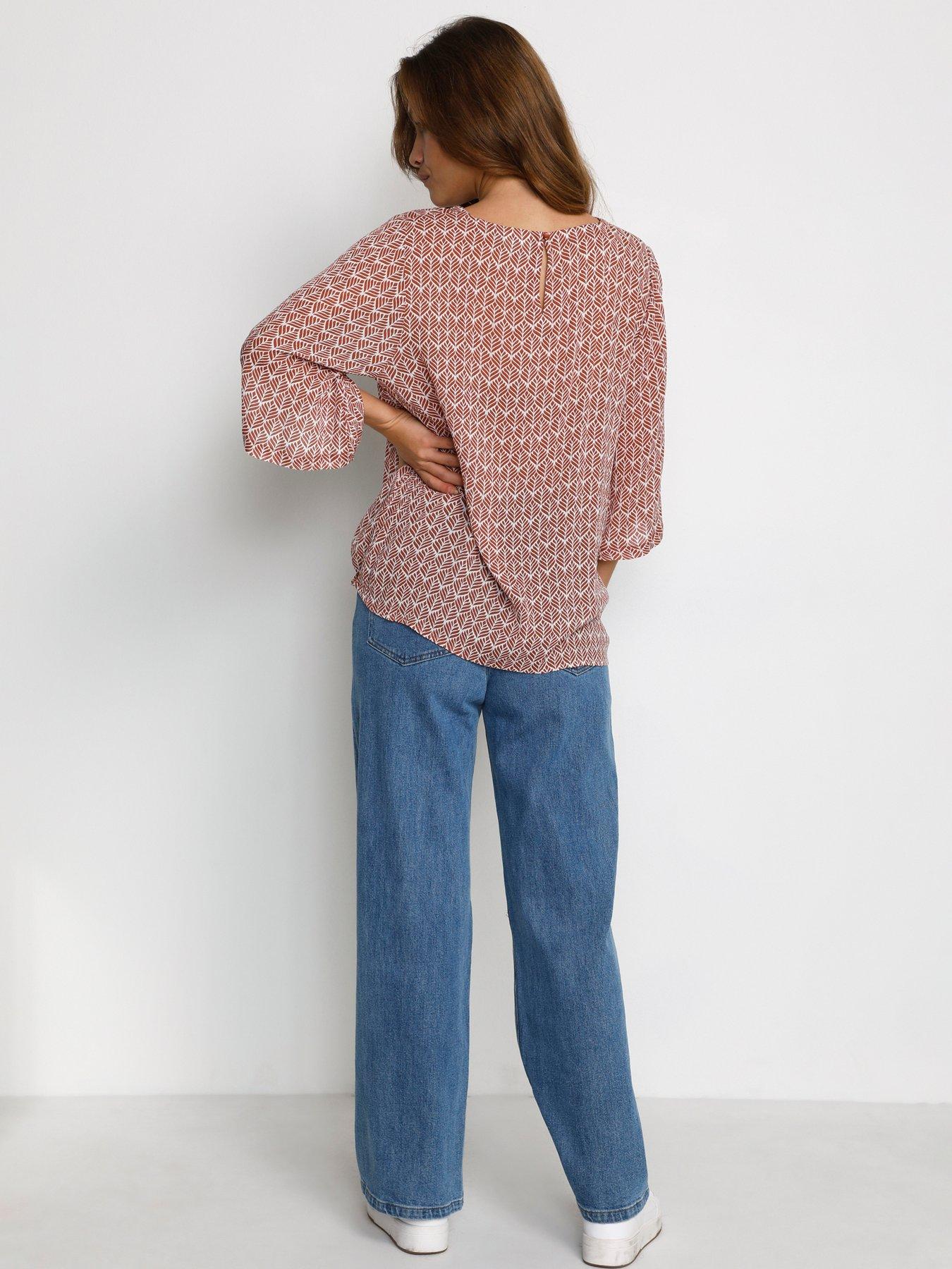  image of kaffe-ebellen-amber-blouse-dusky-red