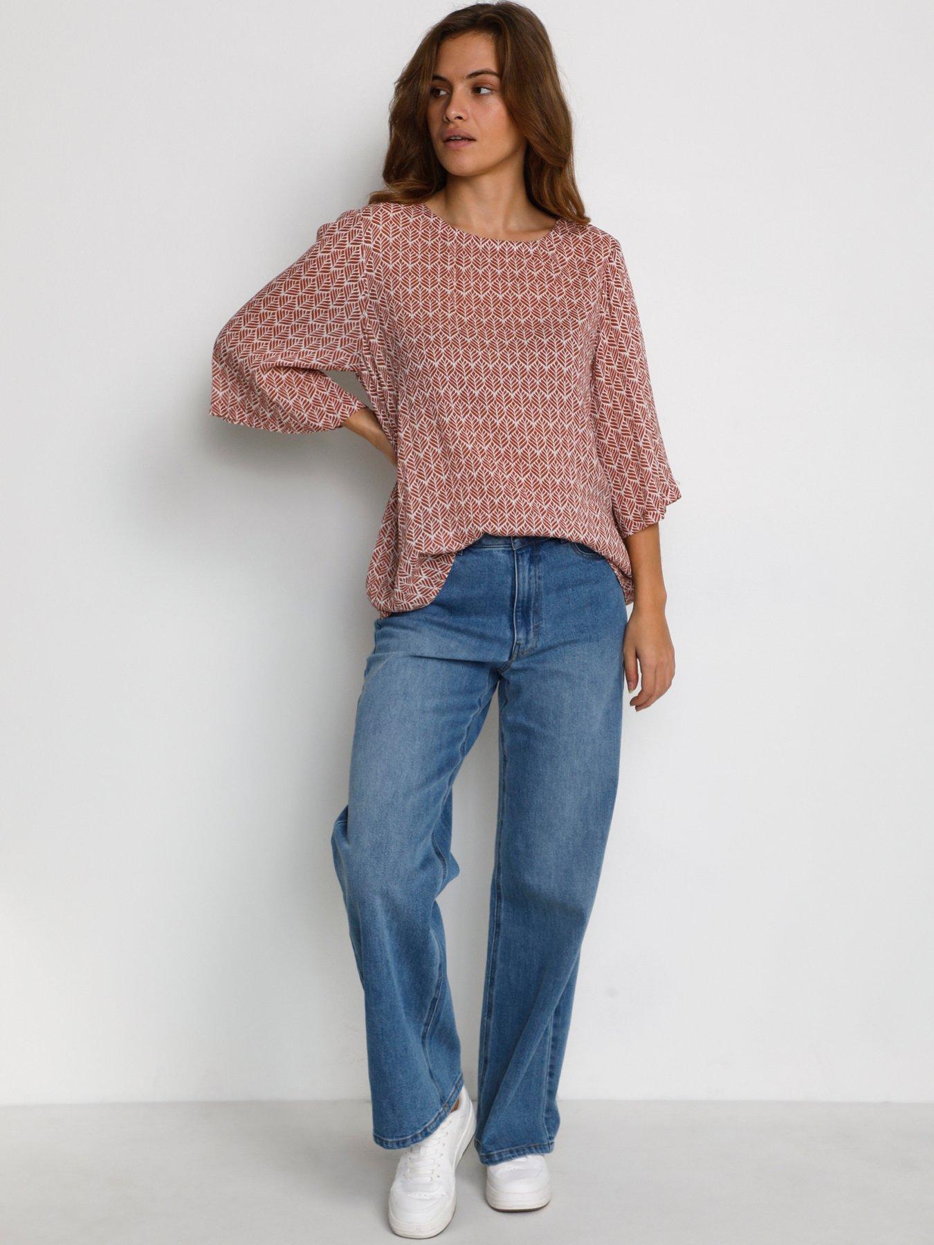  image of kaffe-ebellen-amber-blouse-dusky-red