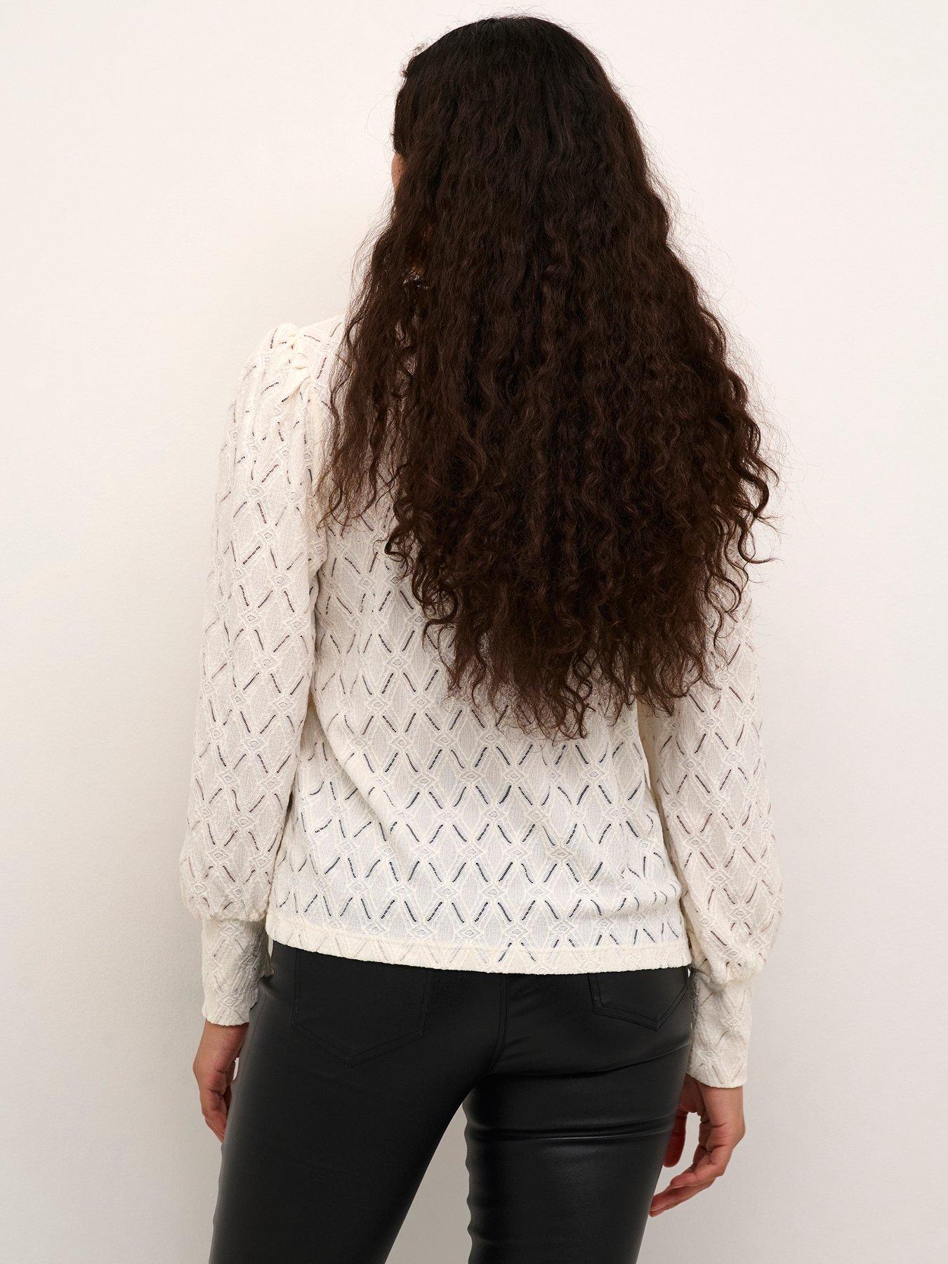  image of kaffe-tine-lace-blouse-white