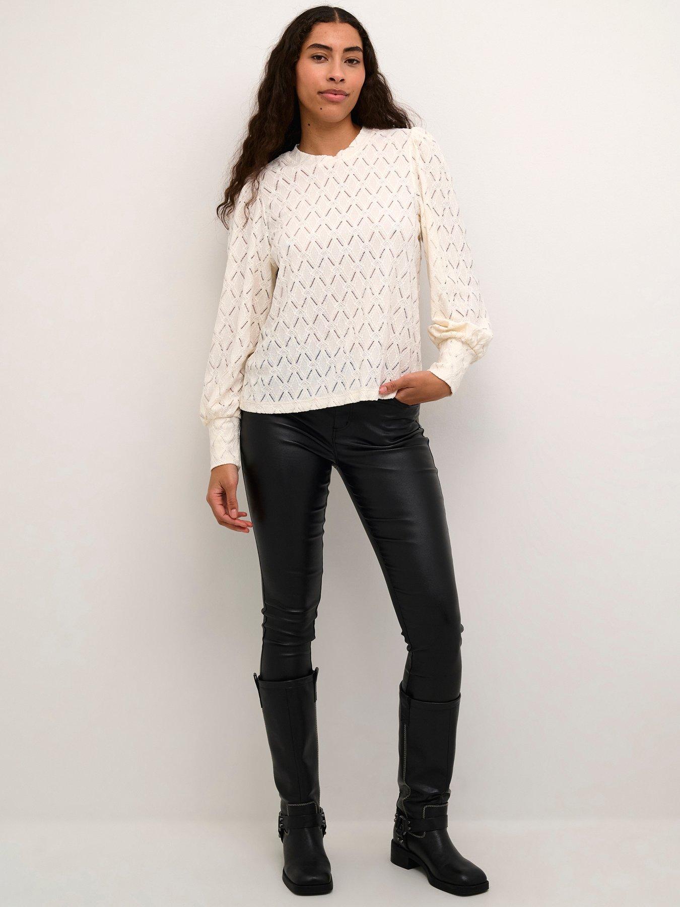  image of kaffe-tine-lace-blouse-white