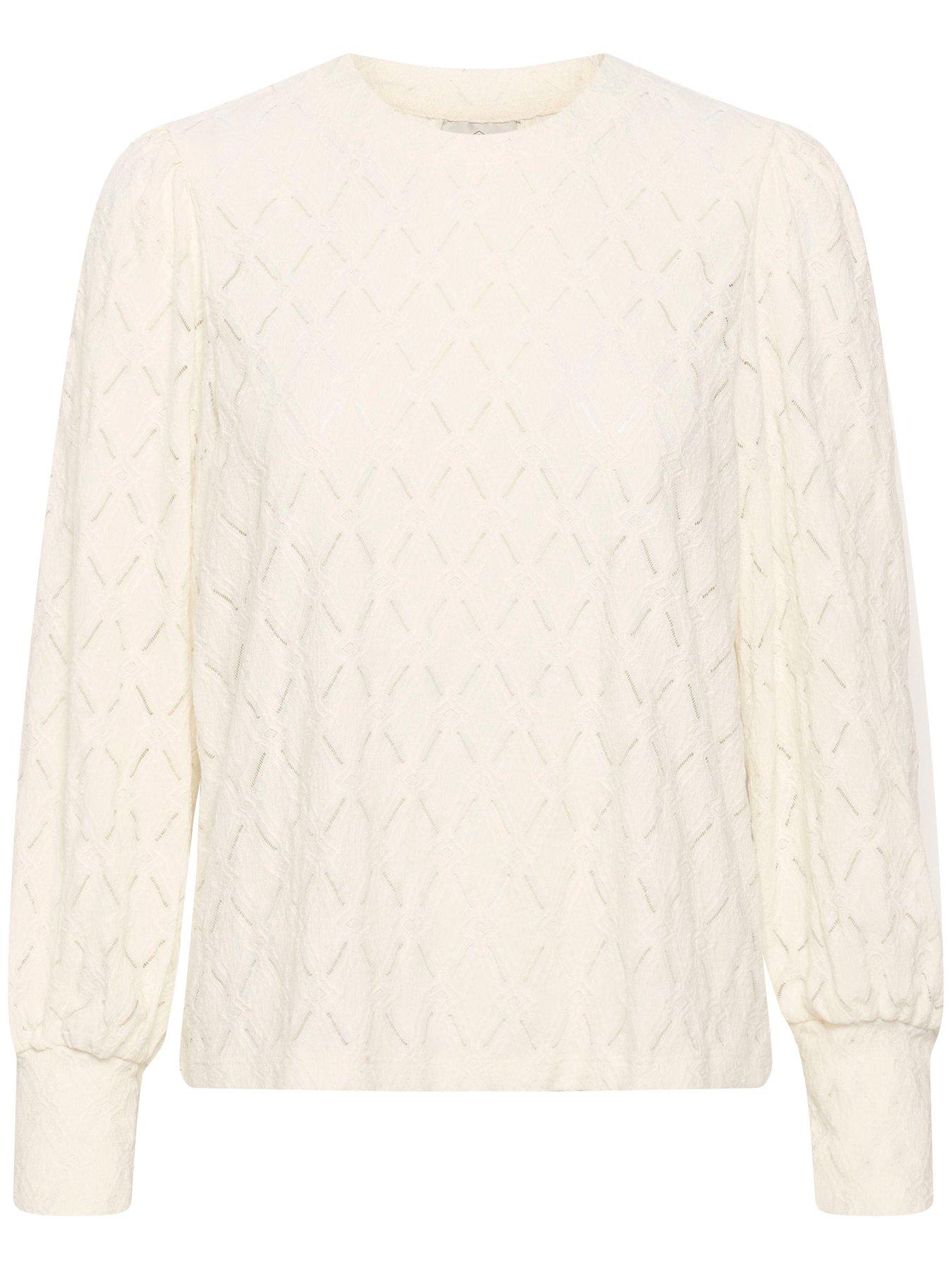  image of kaffe-tine-lace-blouse-white