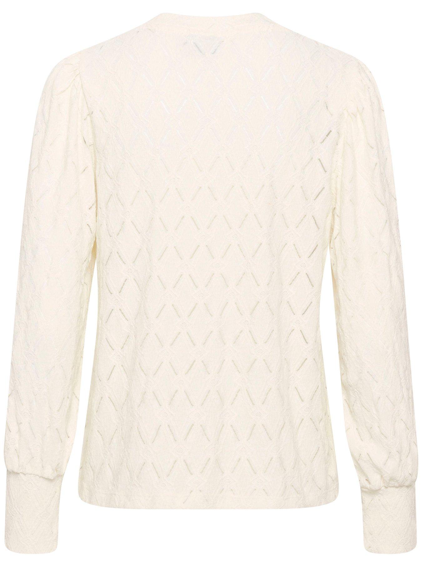  image of kaffe-tine-lace-blouse-white