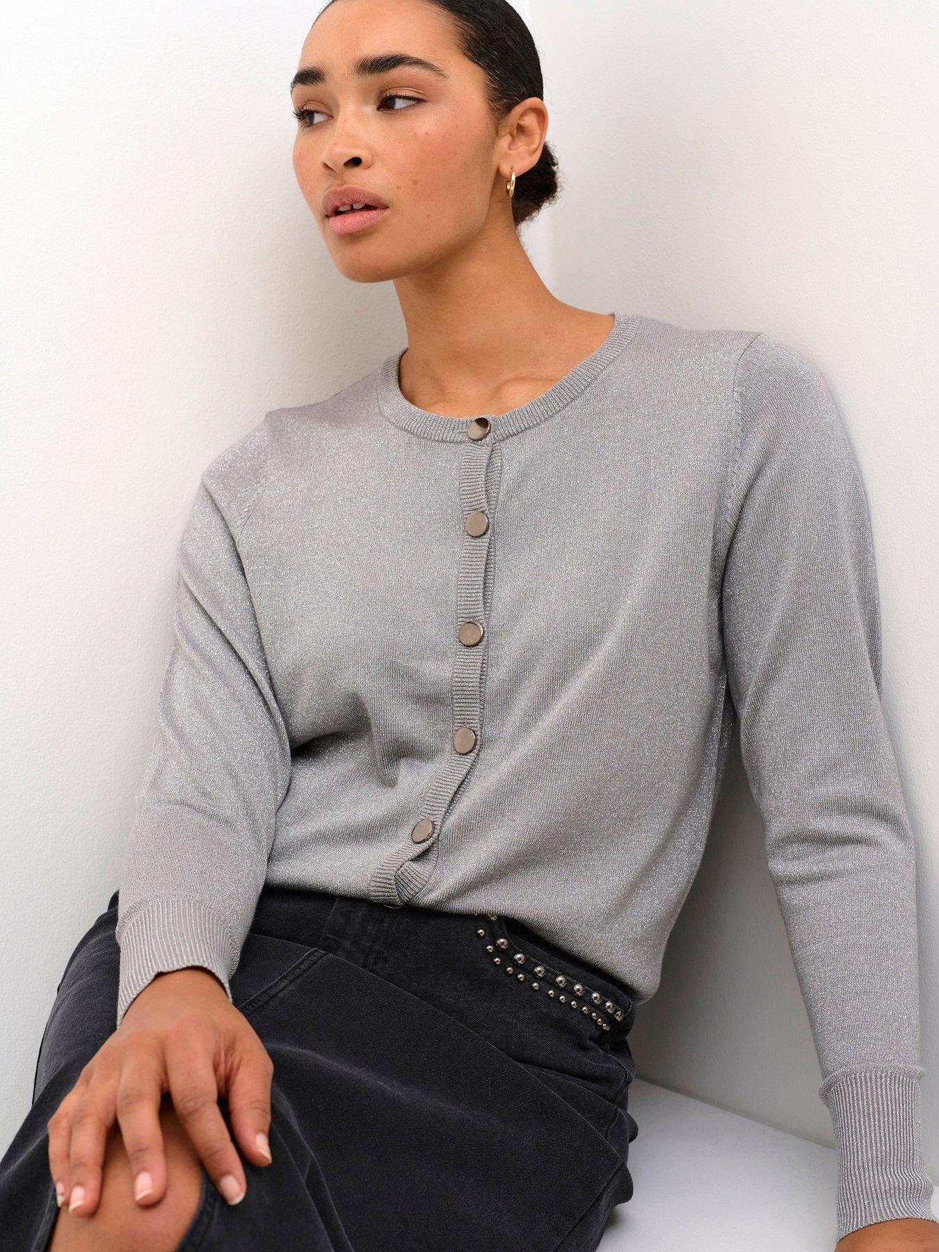  image of kaffe-regina-cardigan-grey