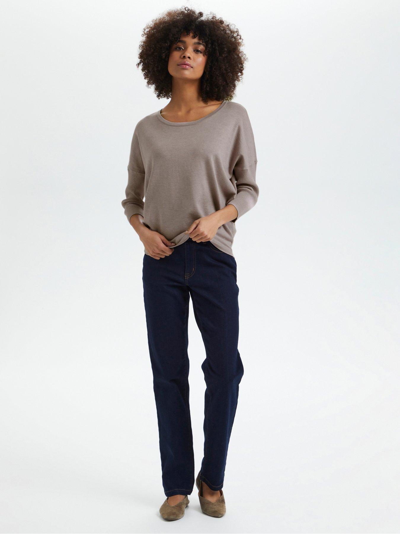  image of saint-tropez-mila-34-sleeve-batwing-jumper-beige