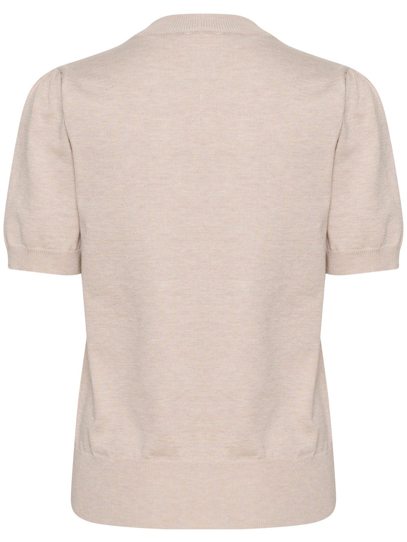  image of saint-tropez-mila-short-sleeve-jumper-beige