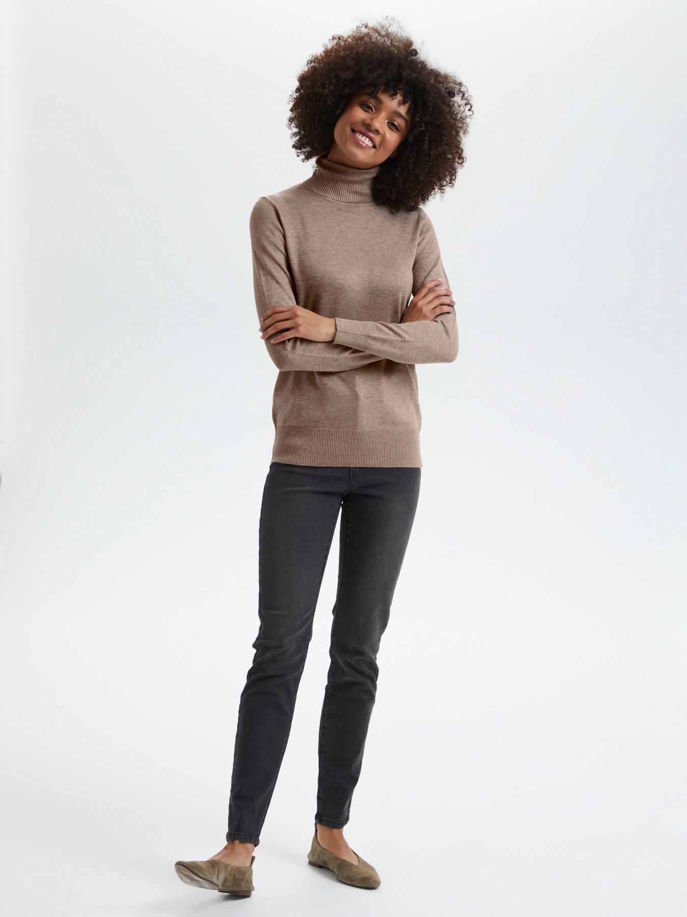  image of saint-tropez-mila-rol-neck-jumper-beige