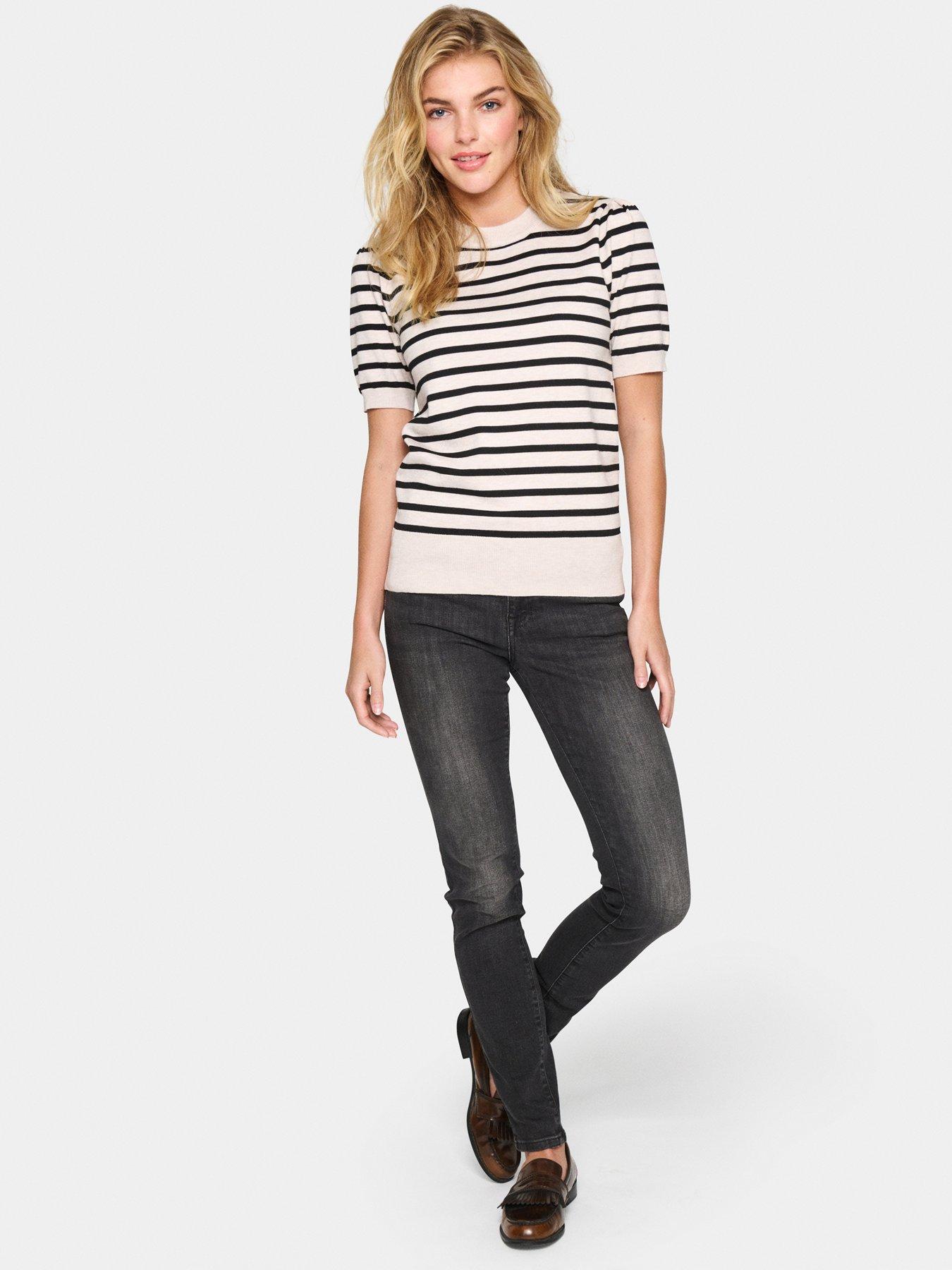  image of saint-tropez-mila-short-sleeve-jumper-beige