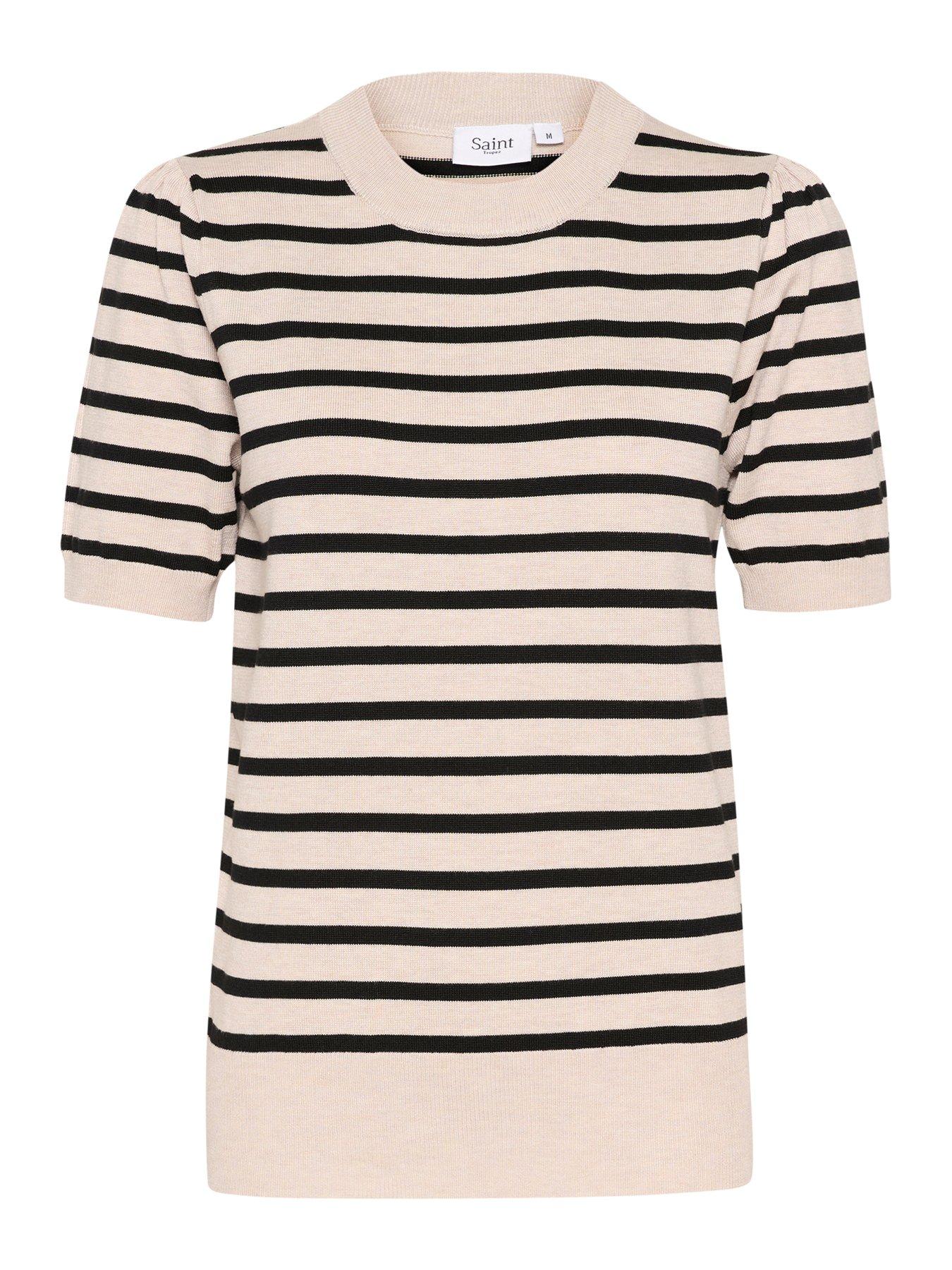 image of saint-tropez-mila-short-sleeve-jumper-beige