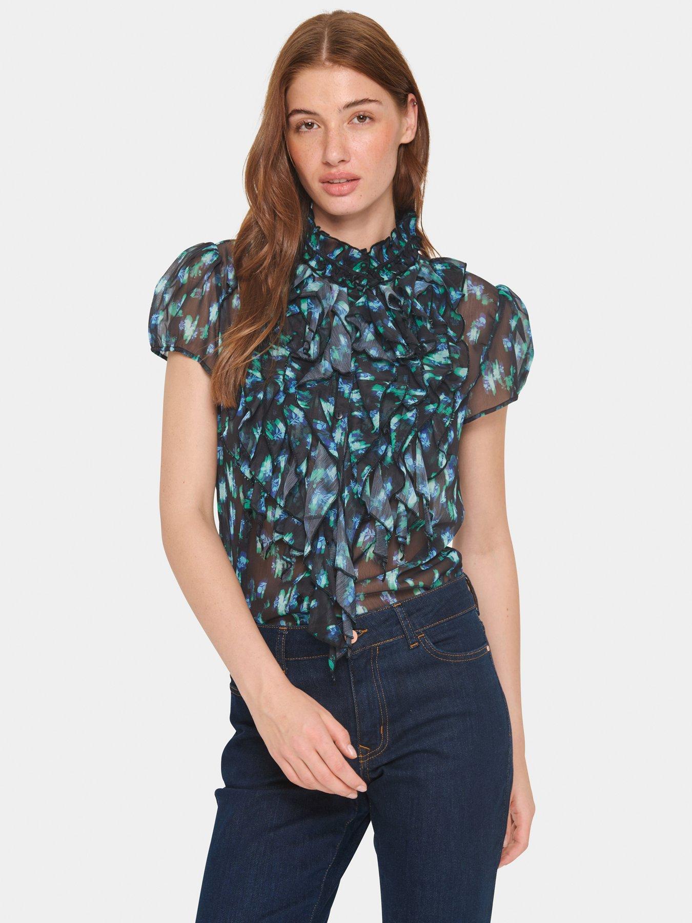 undefined Lilja Ruffle Shirt - Black
