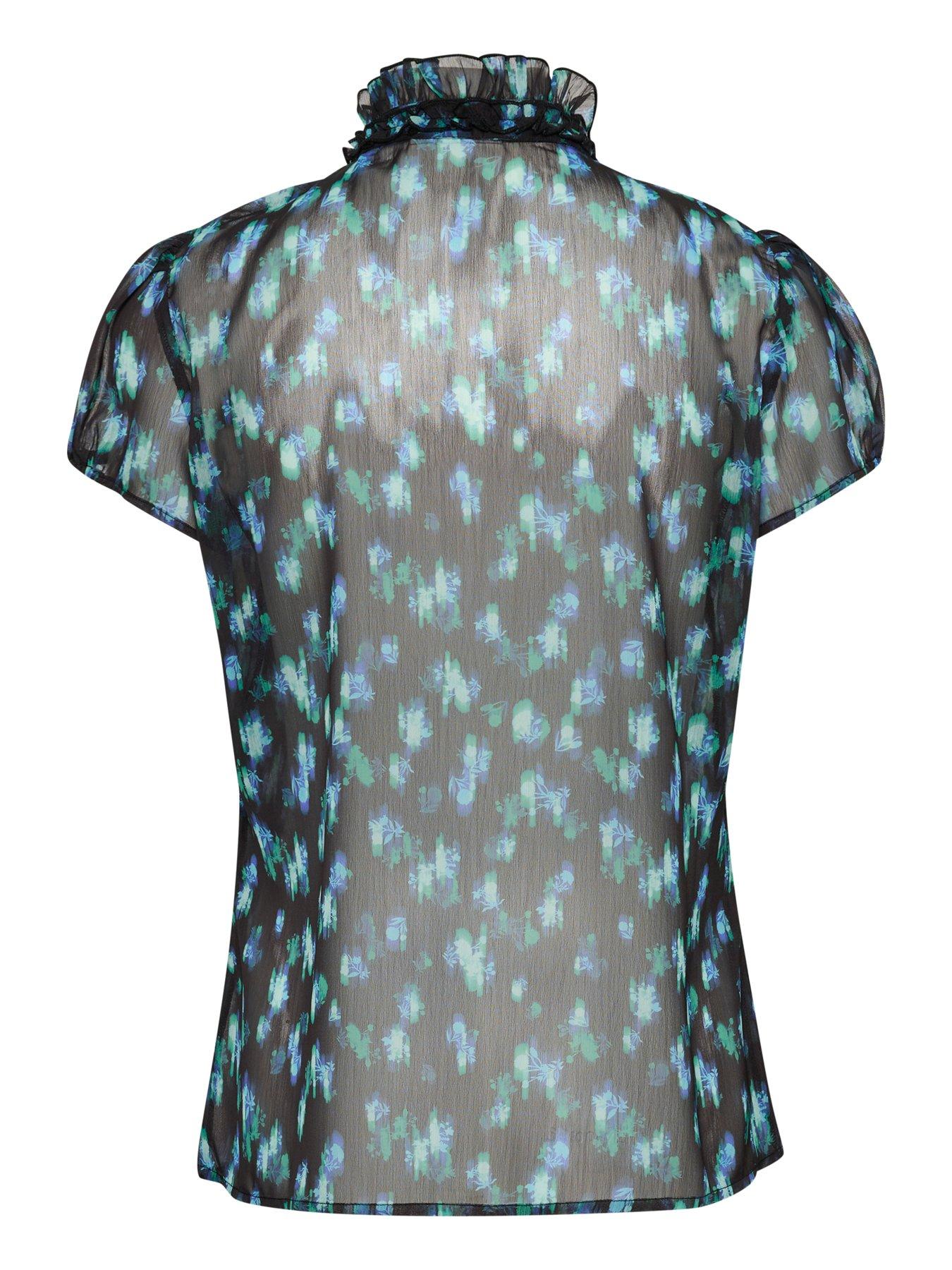  image of saint-tropez-lilja-ruffle-shirt-black