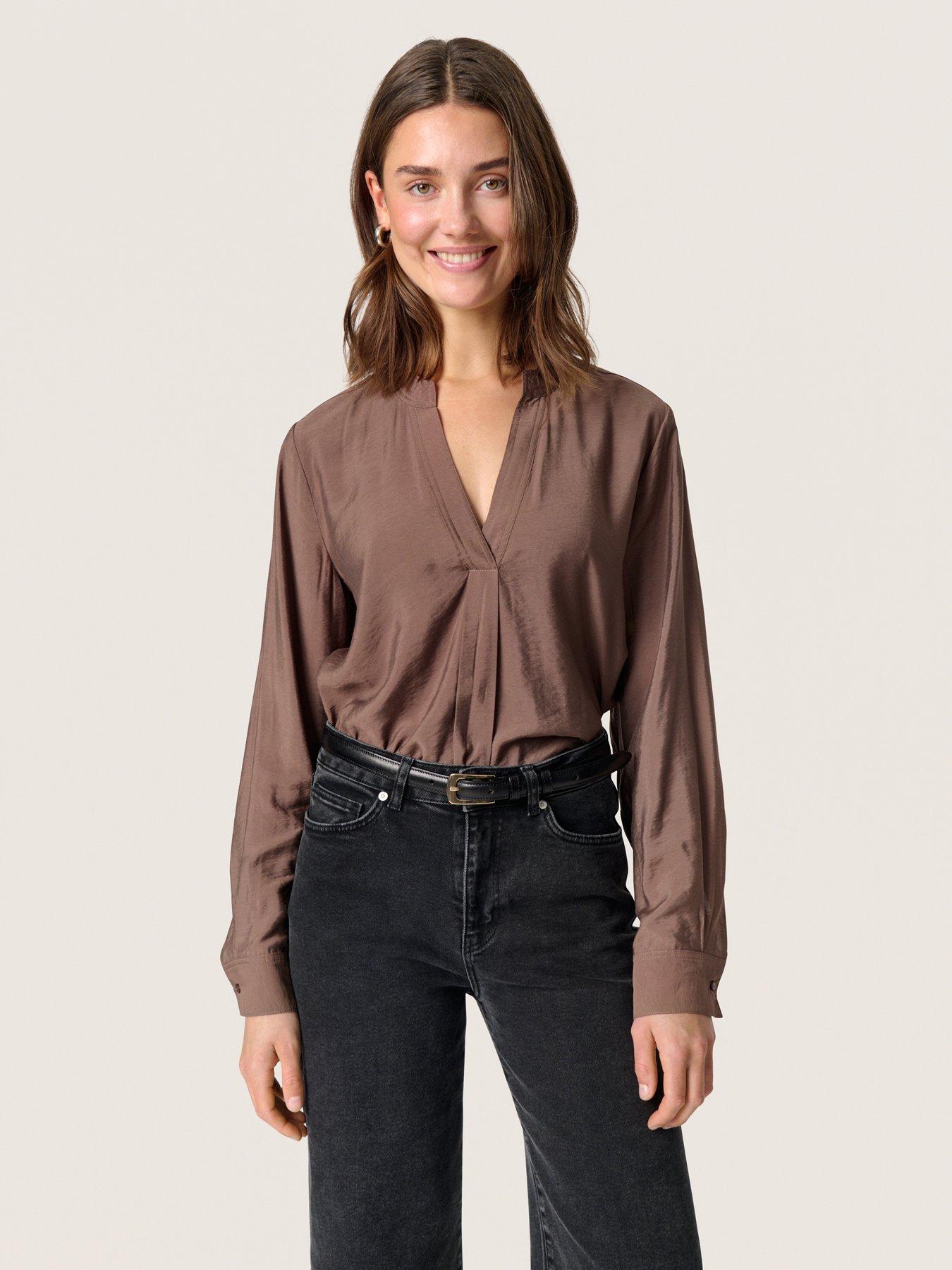 soaked-in-luxury-leodora-blouse-brown