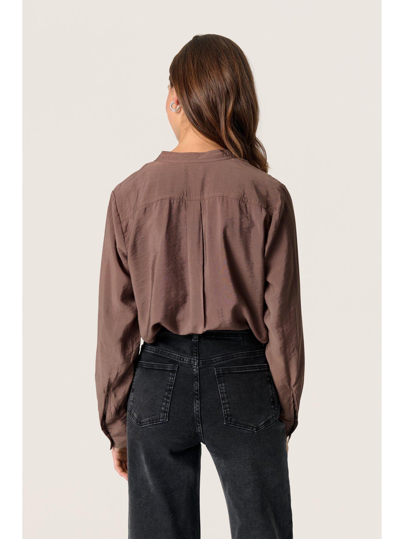  image of soaked-in-luxury-leodora-blouse-brown