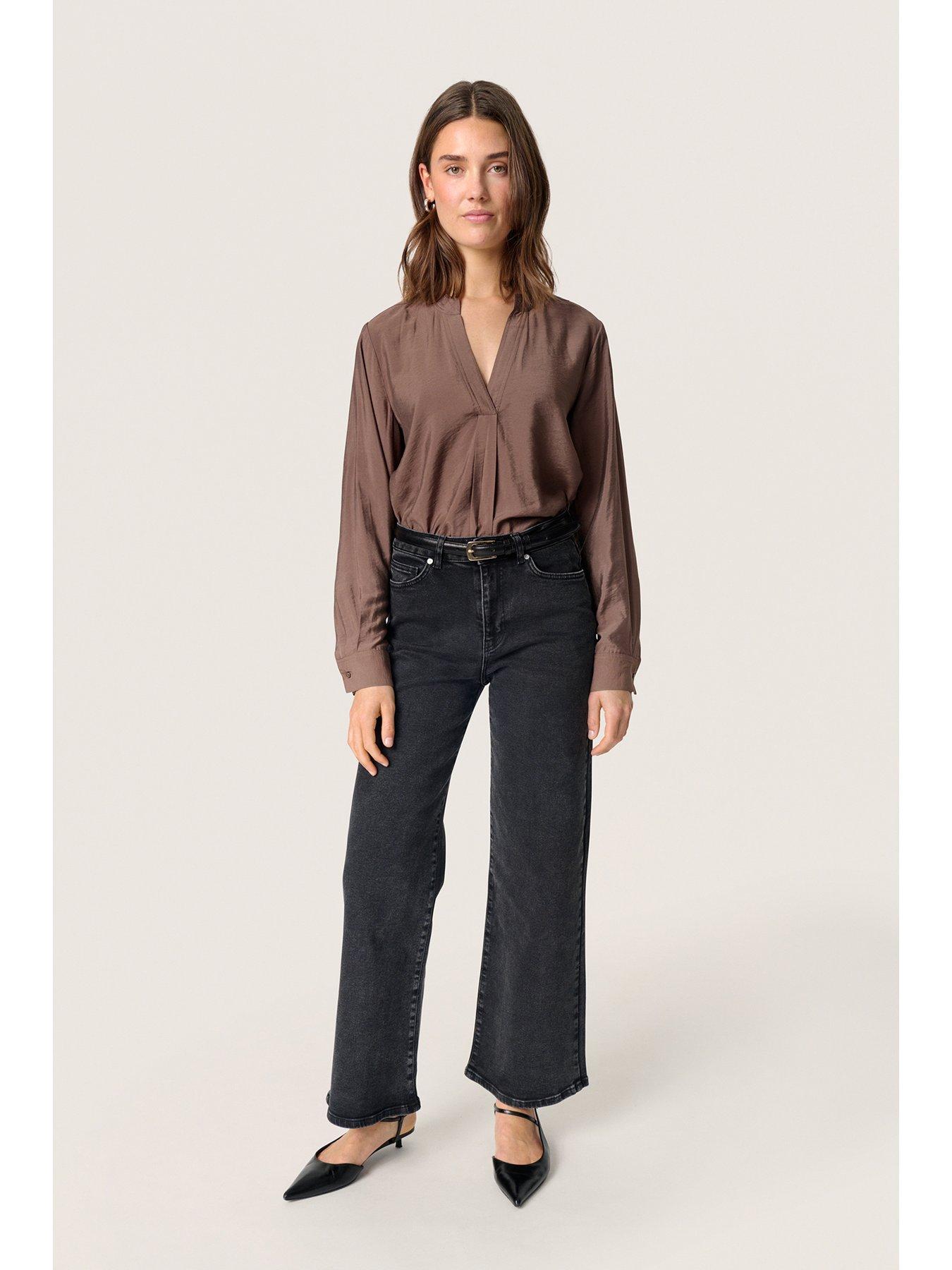  image of soaked-in-luxury-leodora-blouse-brown