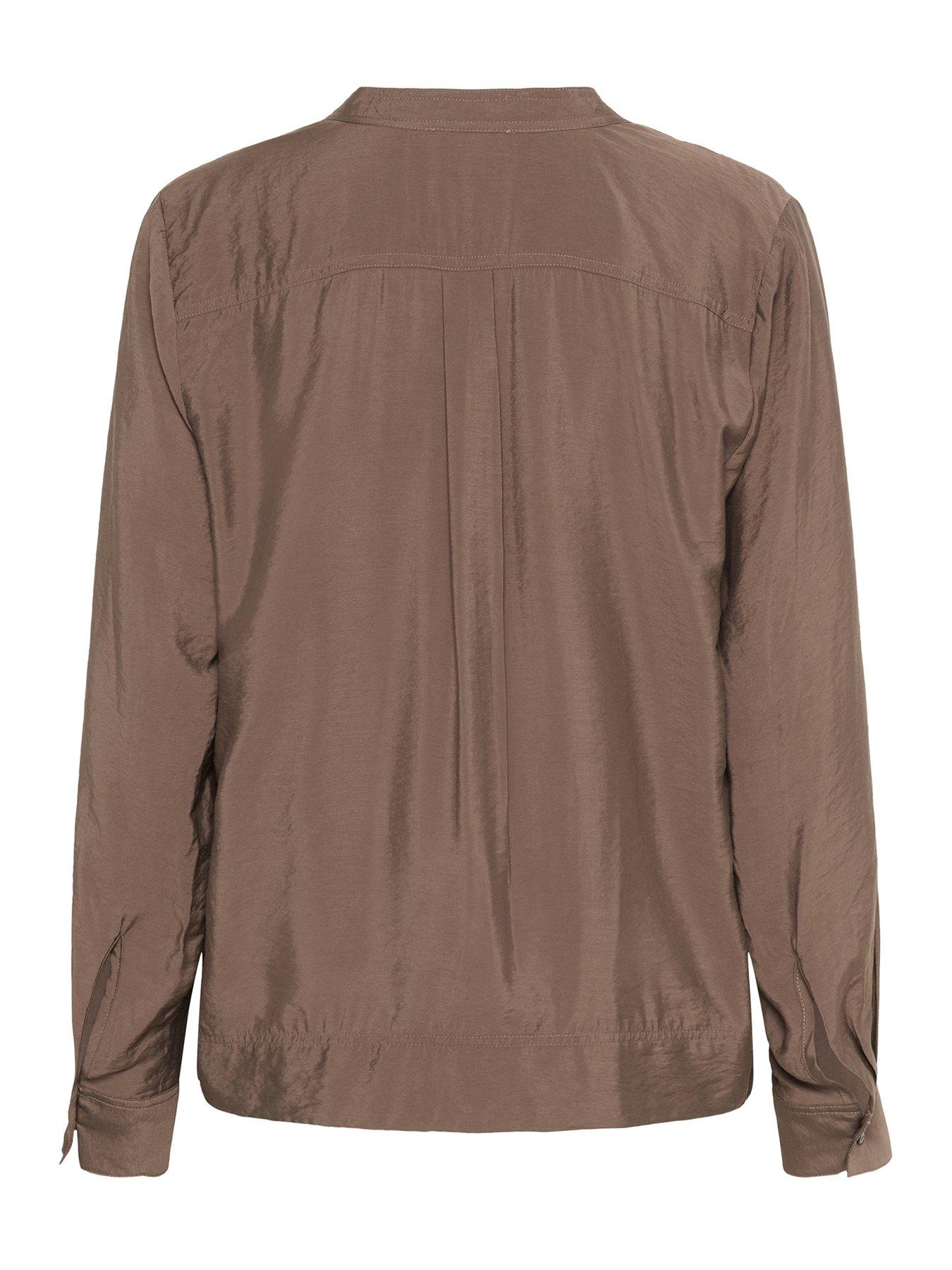  image of soaked-in-luxury-leodora-blouse-brown