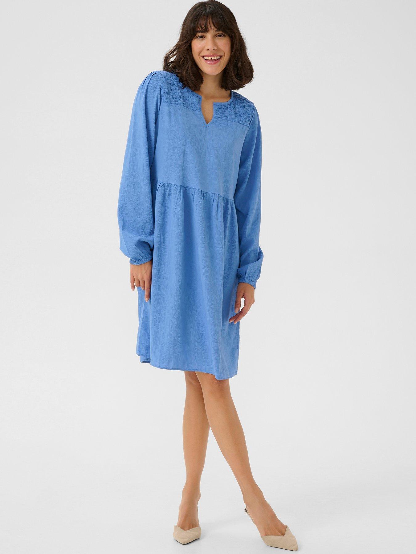 undefined Linda Smock Dress - Blue