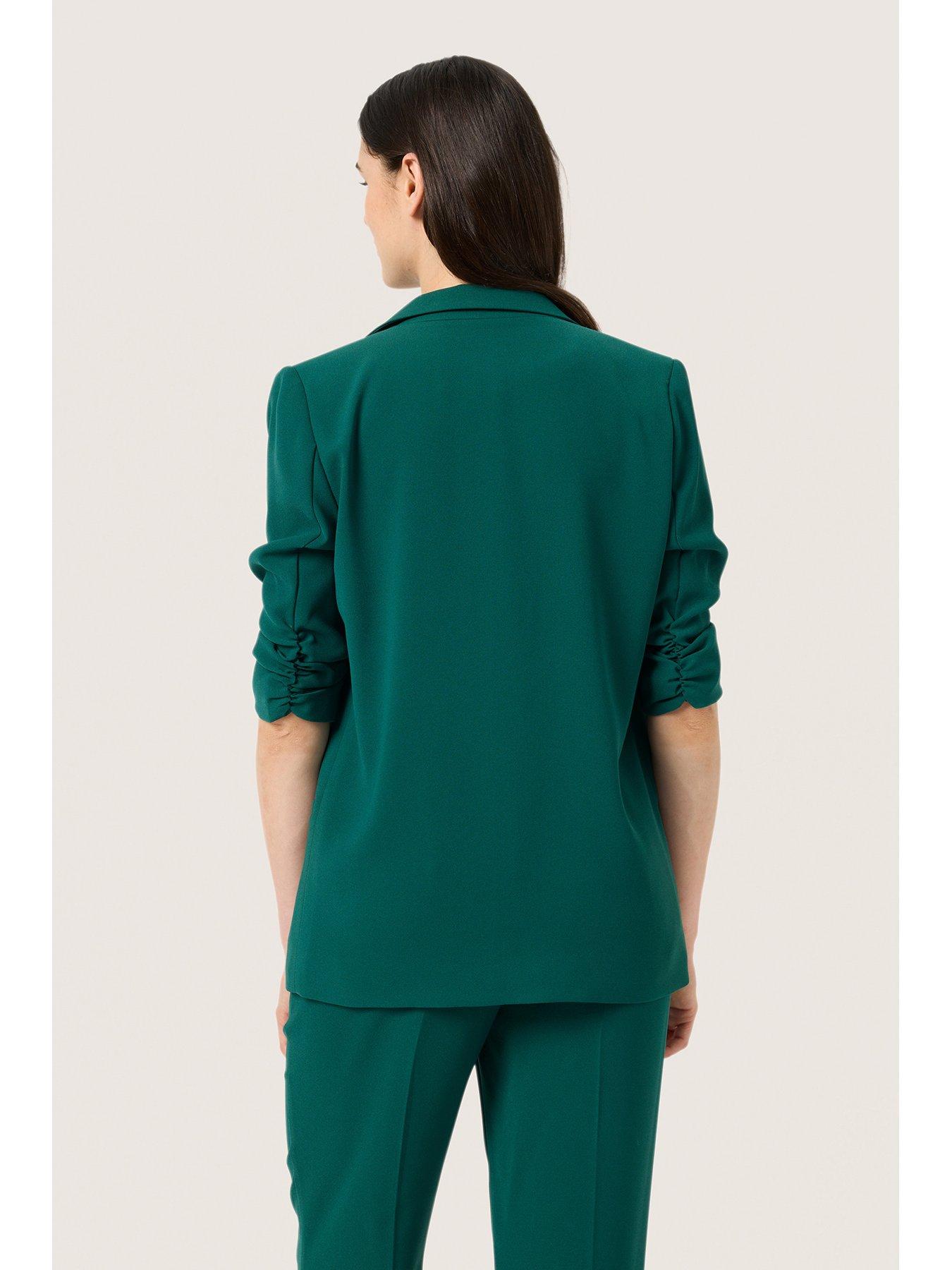  image of soaked-in-luxury-shirley-blazer-green