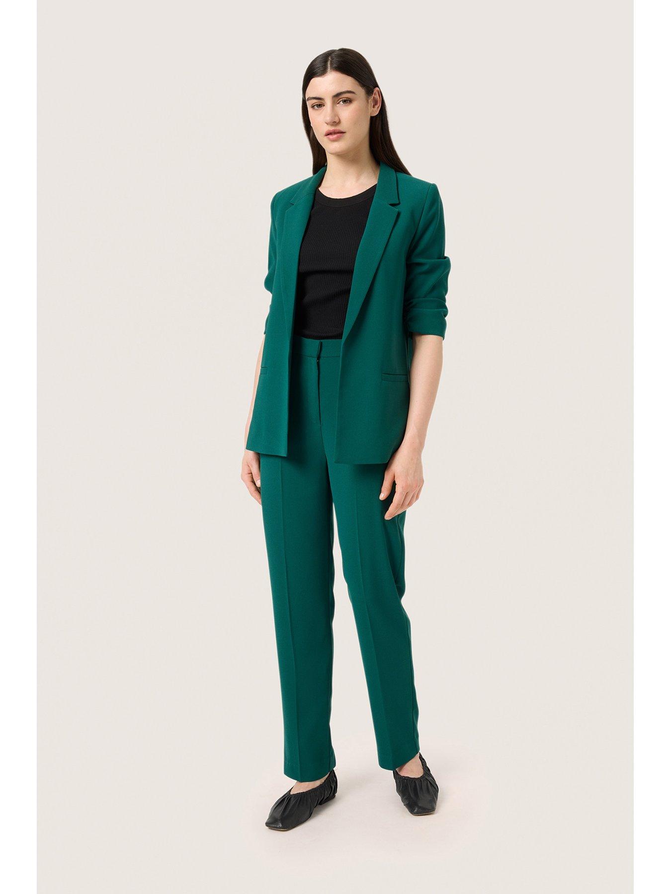  image of soaked-in-luxury-shirley-blazer-green