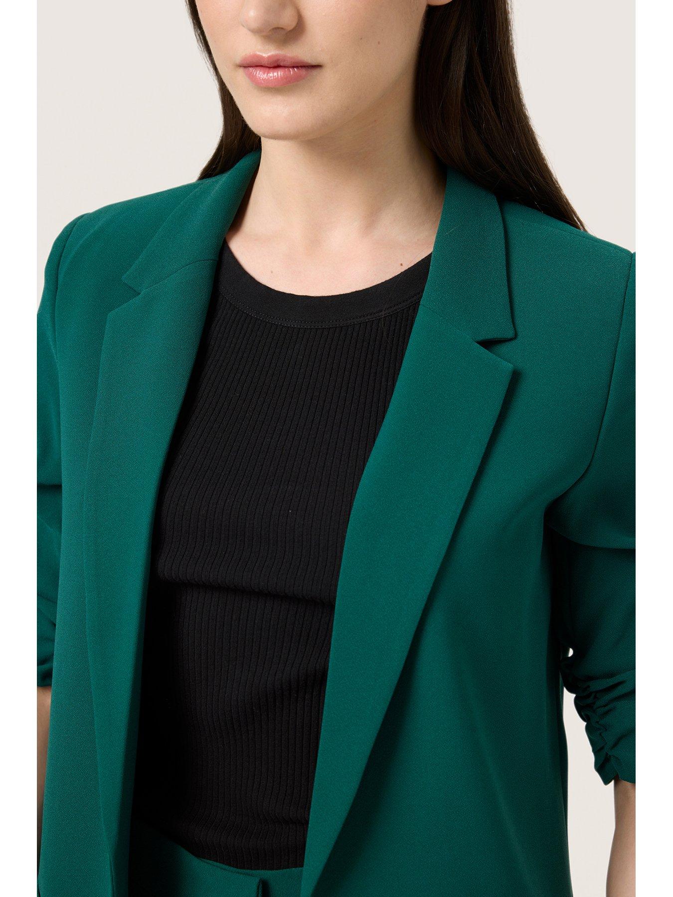  image of soaked-in-luxury-shirley-blazer-green
