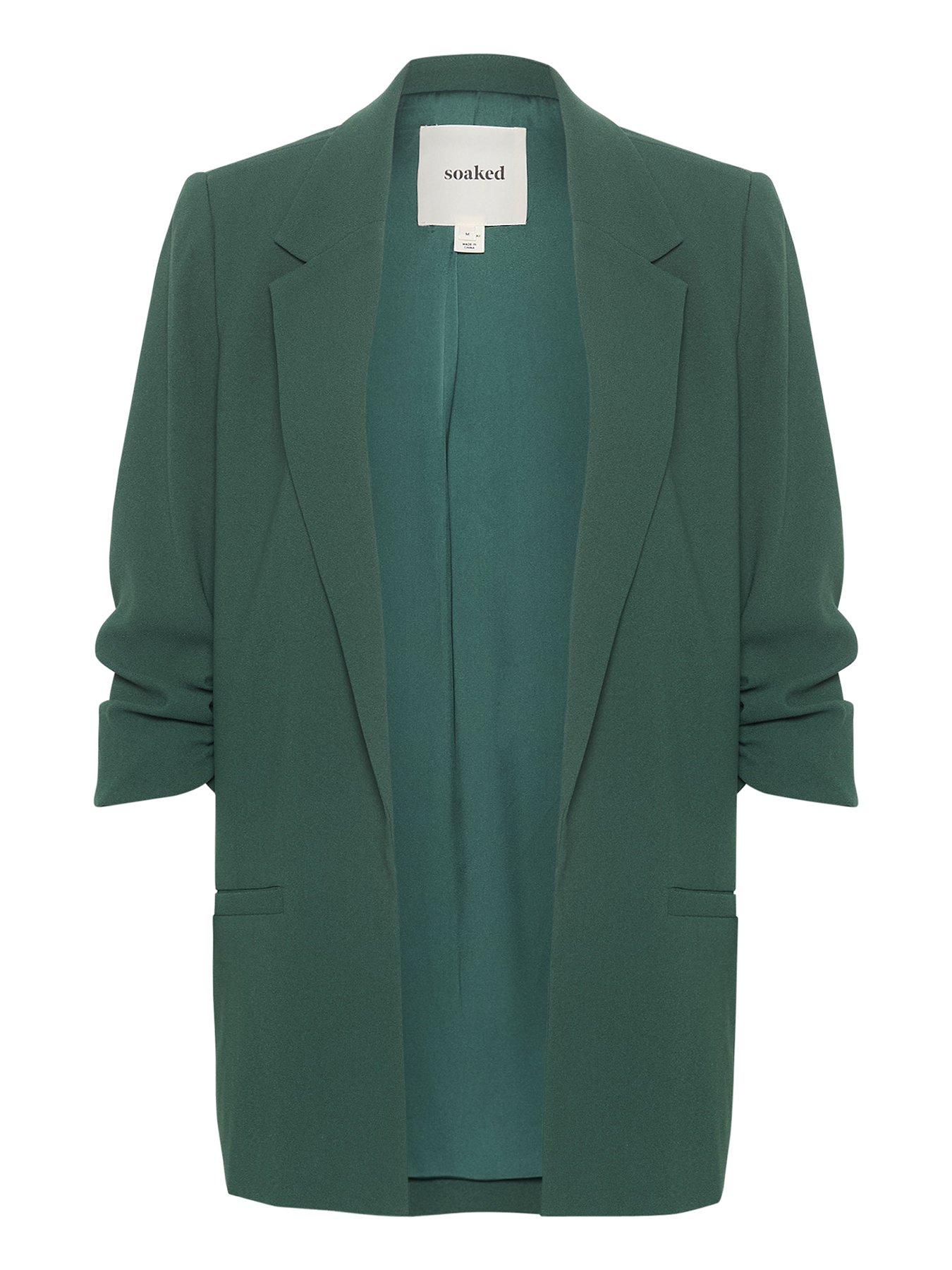  image of soaked-in-luxury-shirley-blazer-green