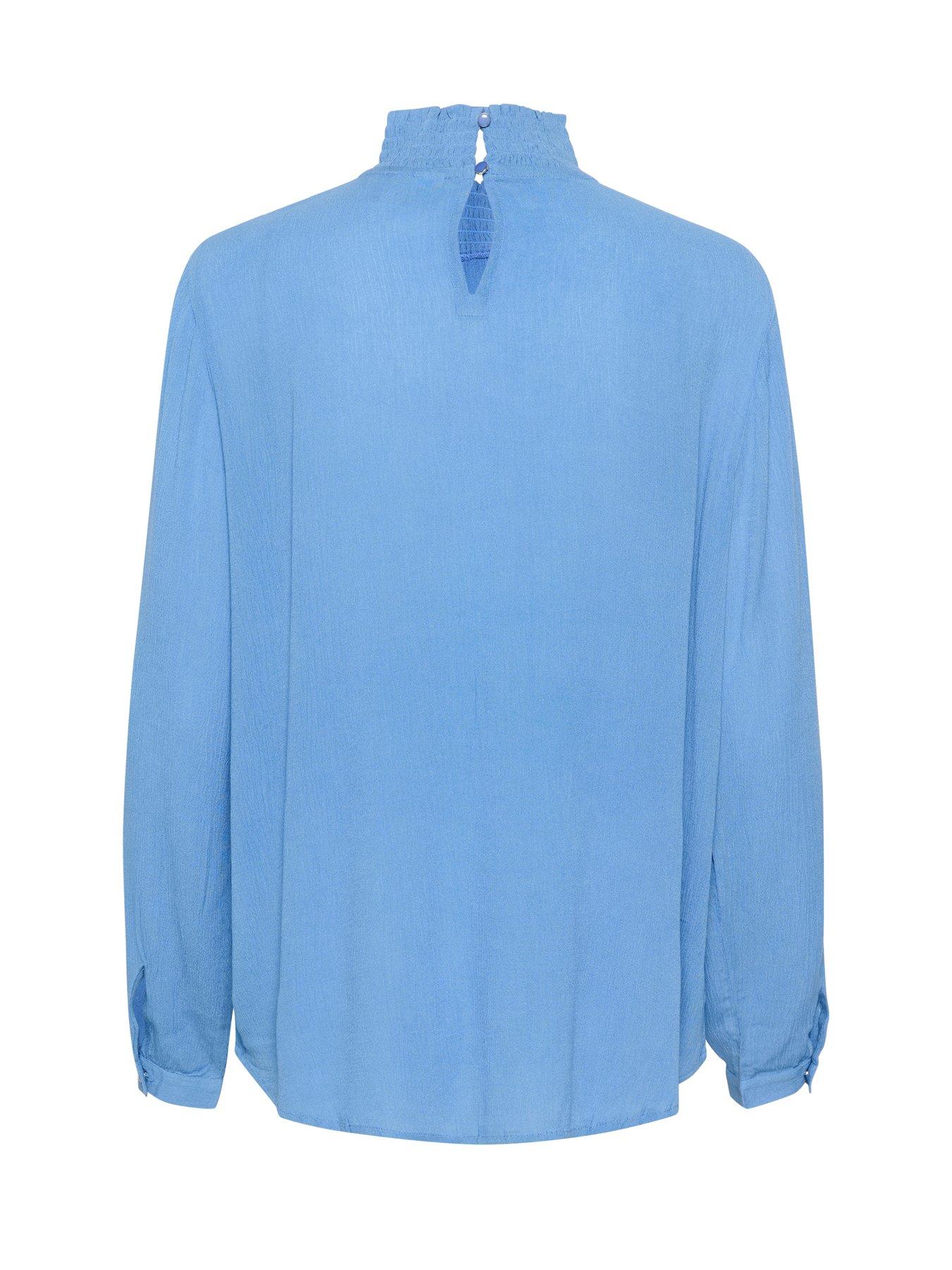  image of kaffe-trine-long-sleeve-high-neck-blouse-blue