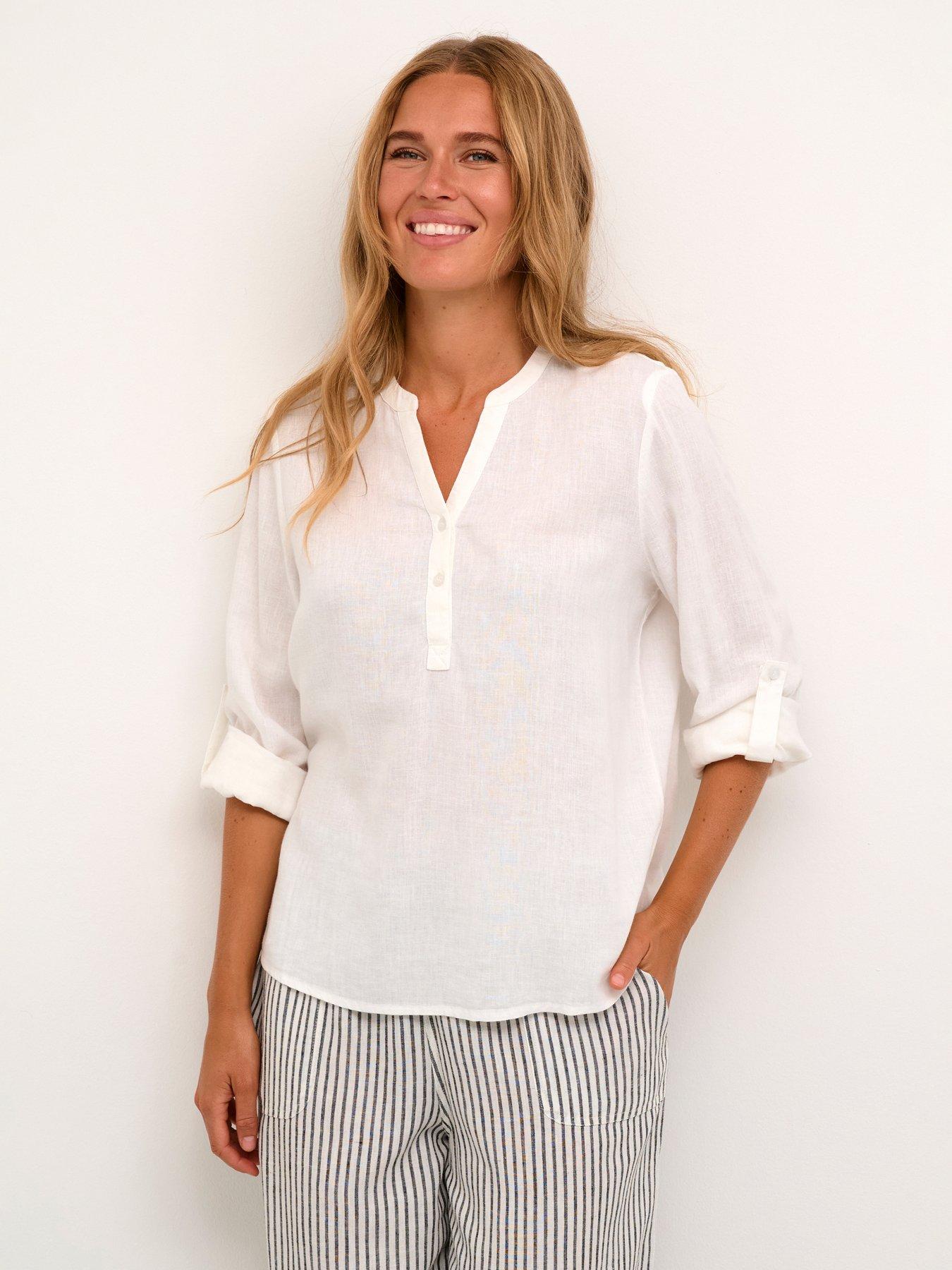 kaffe-milia-linen-blend-blouse-chalk