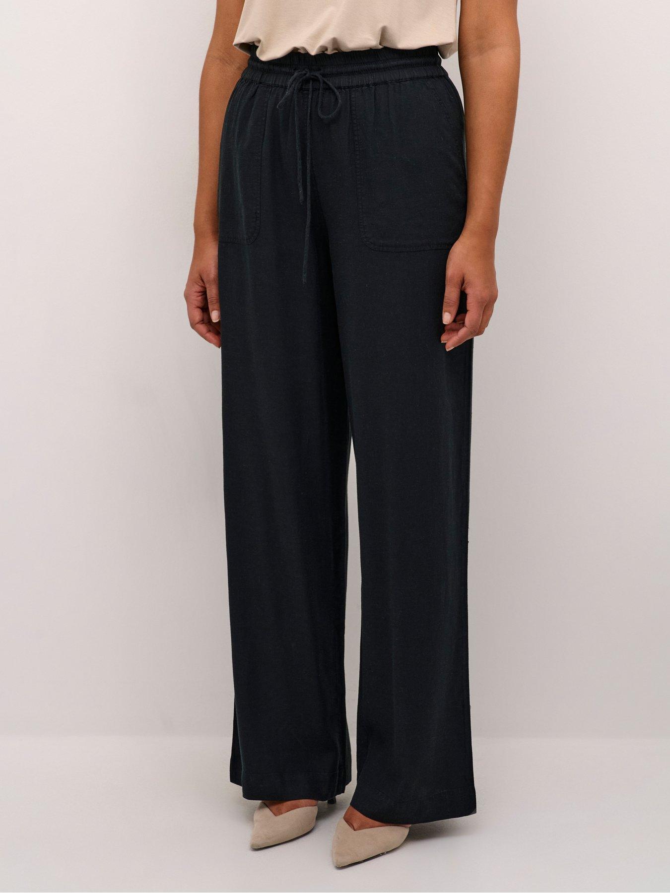 kaffe-milia-linen-blend-long-trousers-black